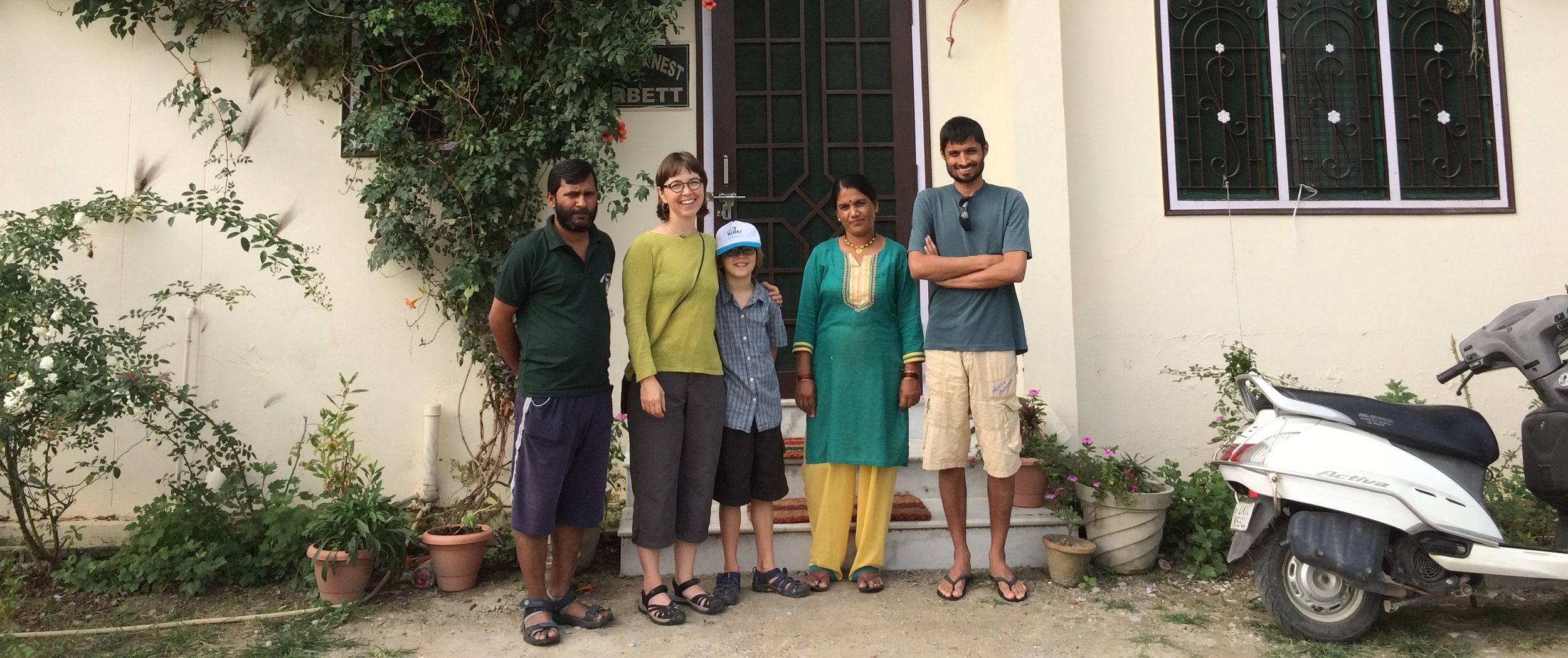 At the Sparrows Nest homestay, with our hosts