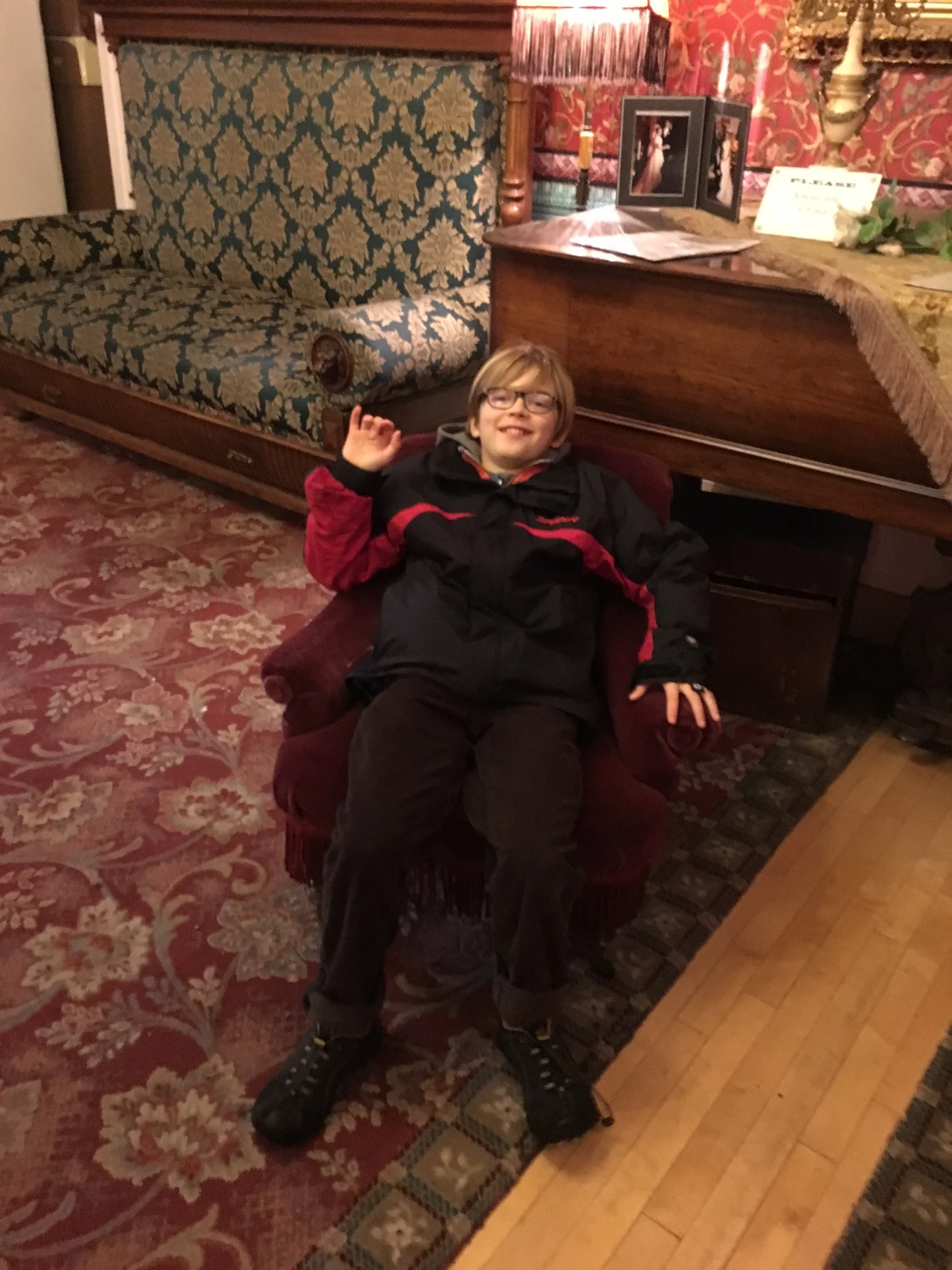 Happy & exhausted Elliot at festival headquarters