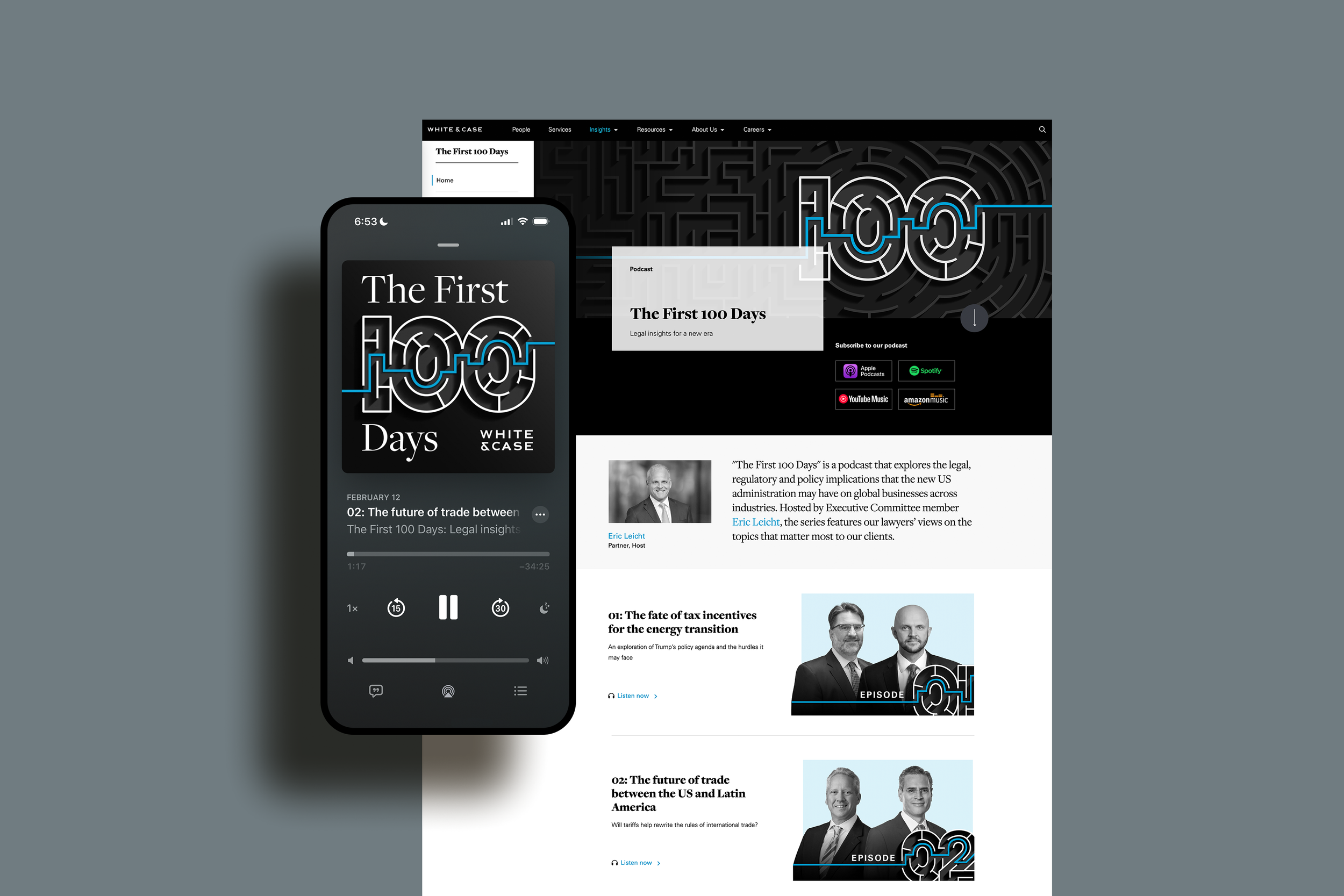 Visual identity and website graphics for The First 100 days: Legal insights for new era