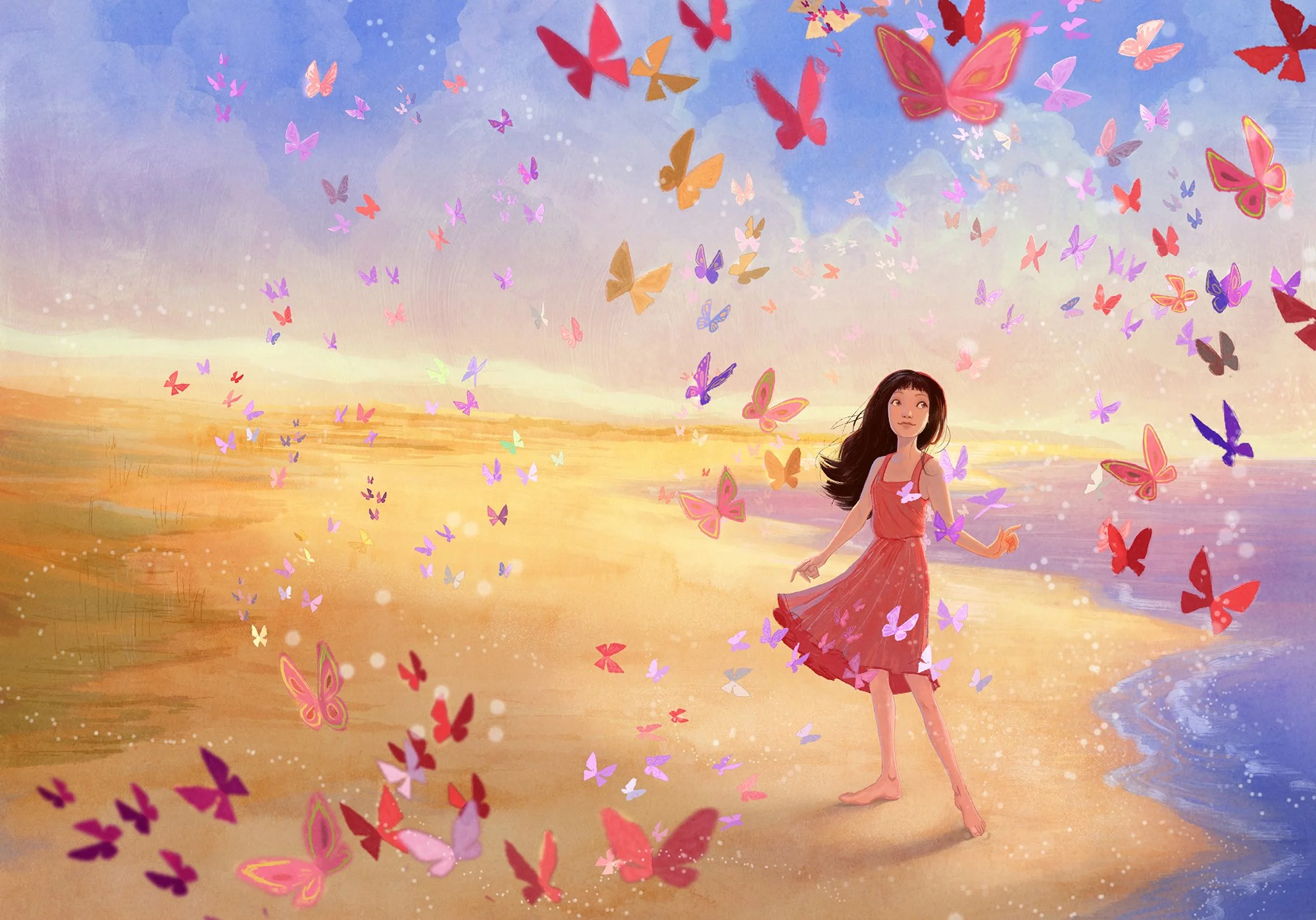 When the Butterflies Came, wraparound art