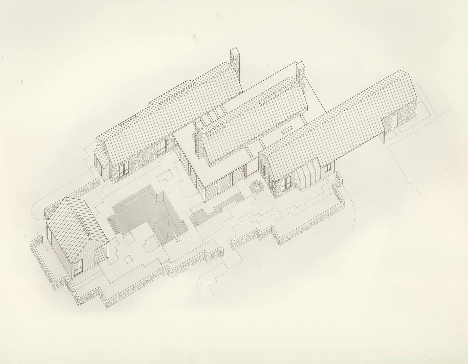 ARCHITECTURAL INTERNSHIP 2004 - 2007 Frank Welch & Associates – Dallas, Texas Texas Hill Country House Axonometric Technical Pen Drawing