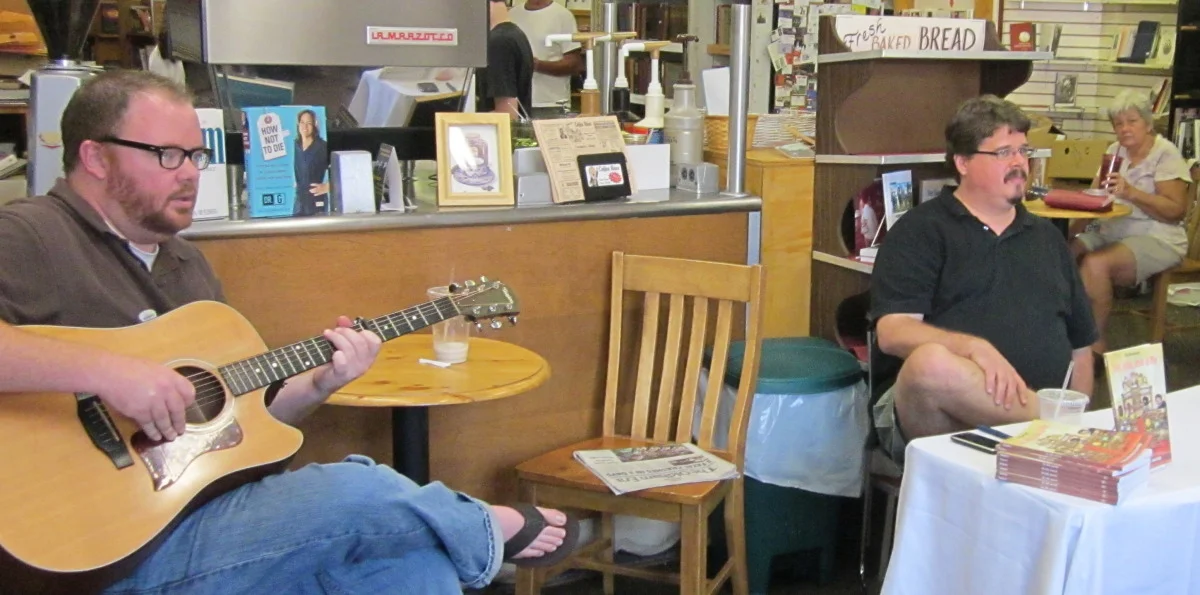 Bert and Daniel Bailey at Karen's Book Barn & Java Shop