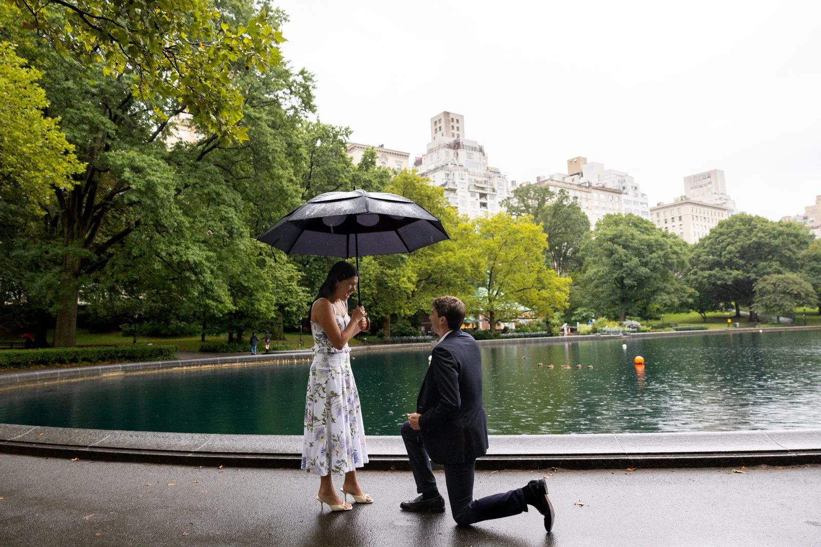 Central Park Model Boat Pond Rainy Day Proposal Photographer _0047.jpg