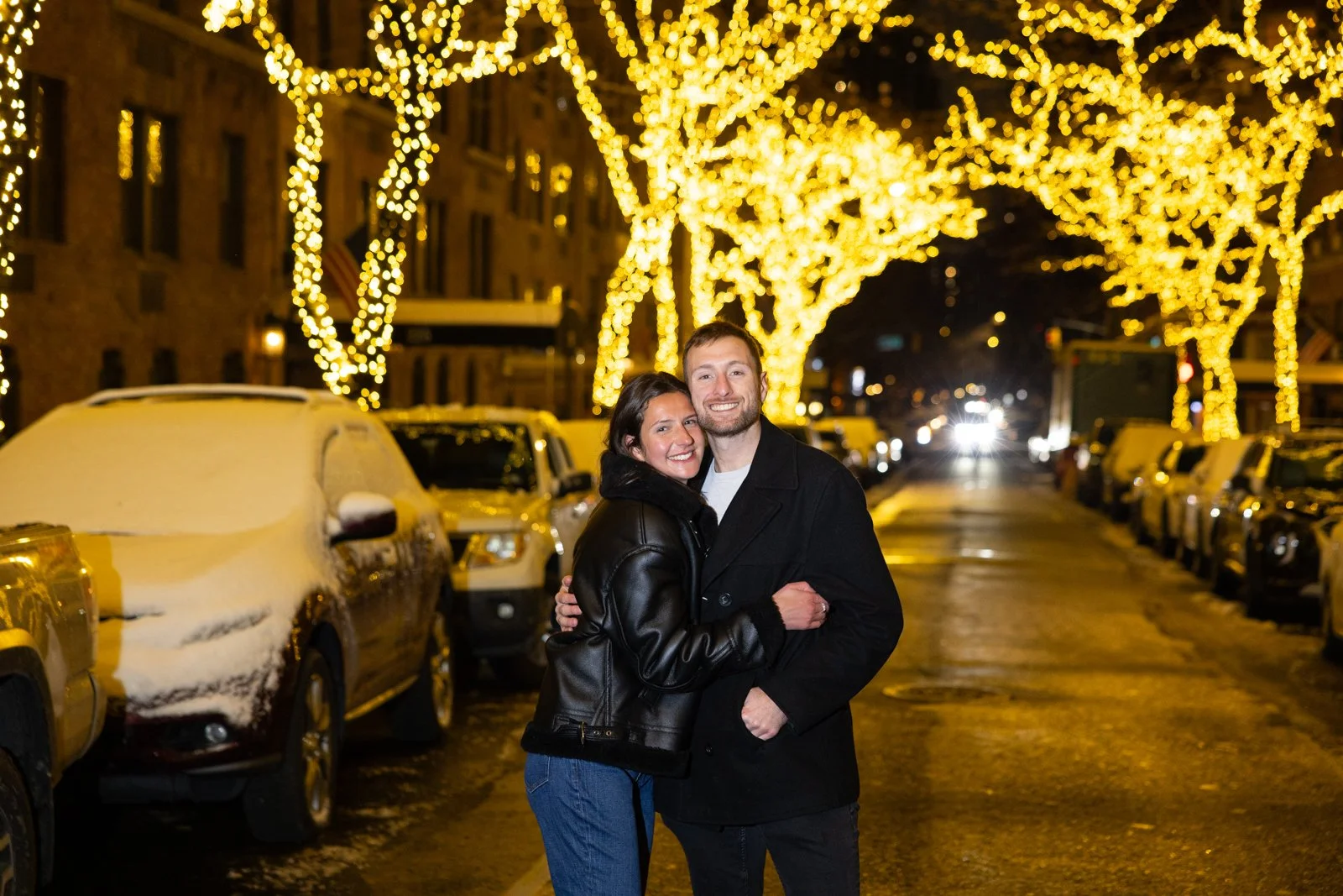 NYC Upper East Side Christmas Proposal Photographer _ 73 Street Christmas lights _ 020.jpg