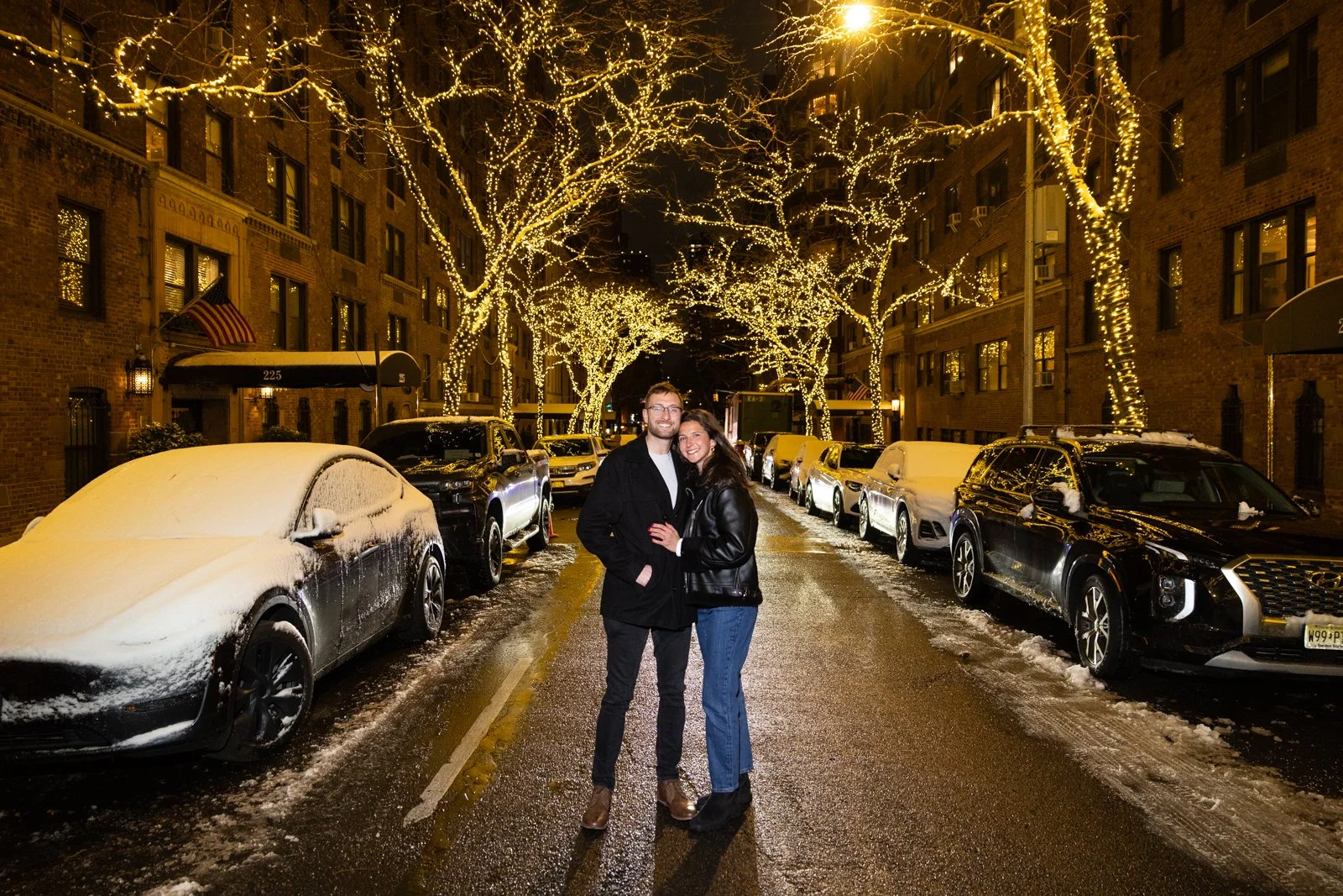 NYC Upper East Side Christmas Proposal Photographer _ 73 Street Christmas lights _ 019.jpg