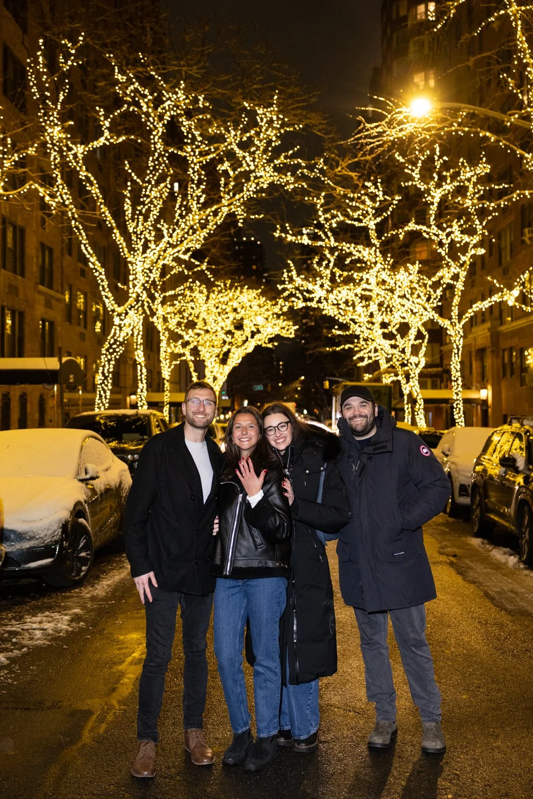 NYC Upper East Side Christmas Proposal Photographer _ 73 Street Christmas lights _ 022.jpg