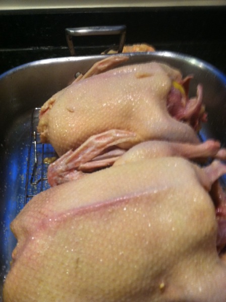 Roast on a rack in a 325' oven.
