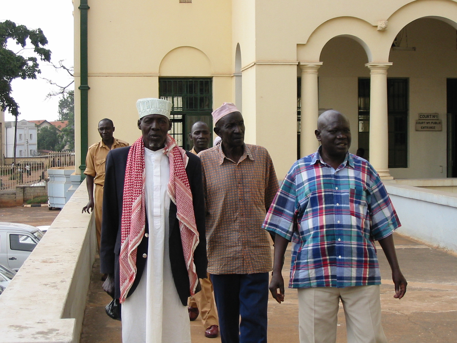  The accused (from left): Mohammed Anyule, Nasur Gille, Yusuf Gowon (Andrew Rice) 