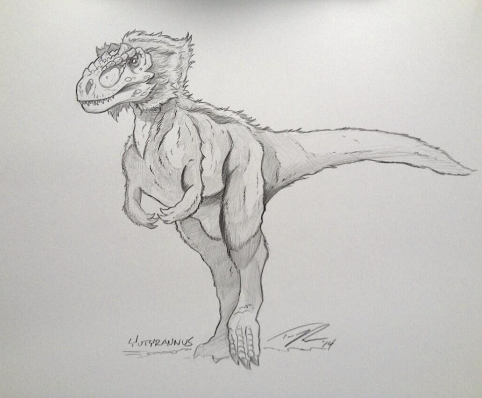 A new favorite of mine, the fluffy Yutyrannus. Expect to see more of this guy from me!
