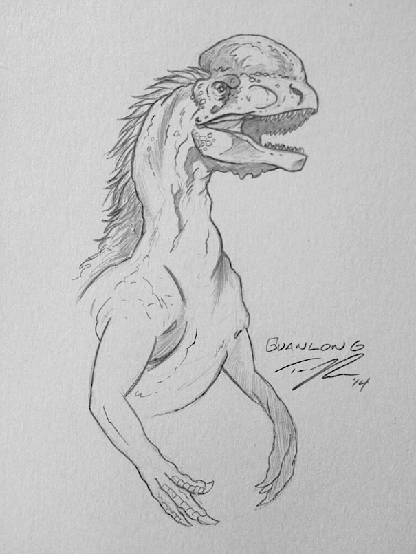 An early T.rex ancestor, Guanlong. 