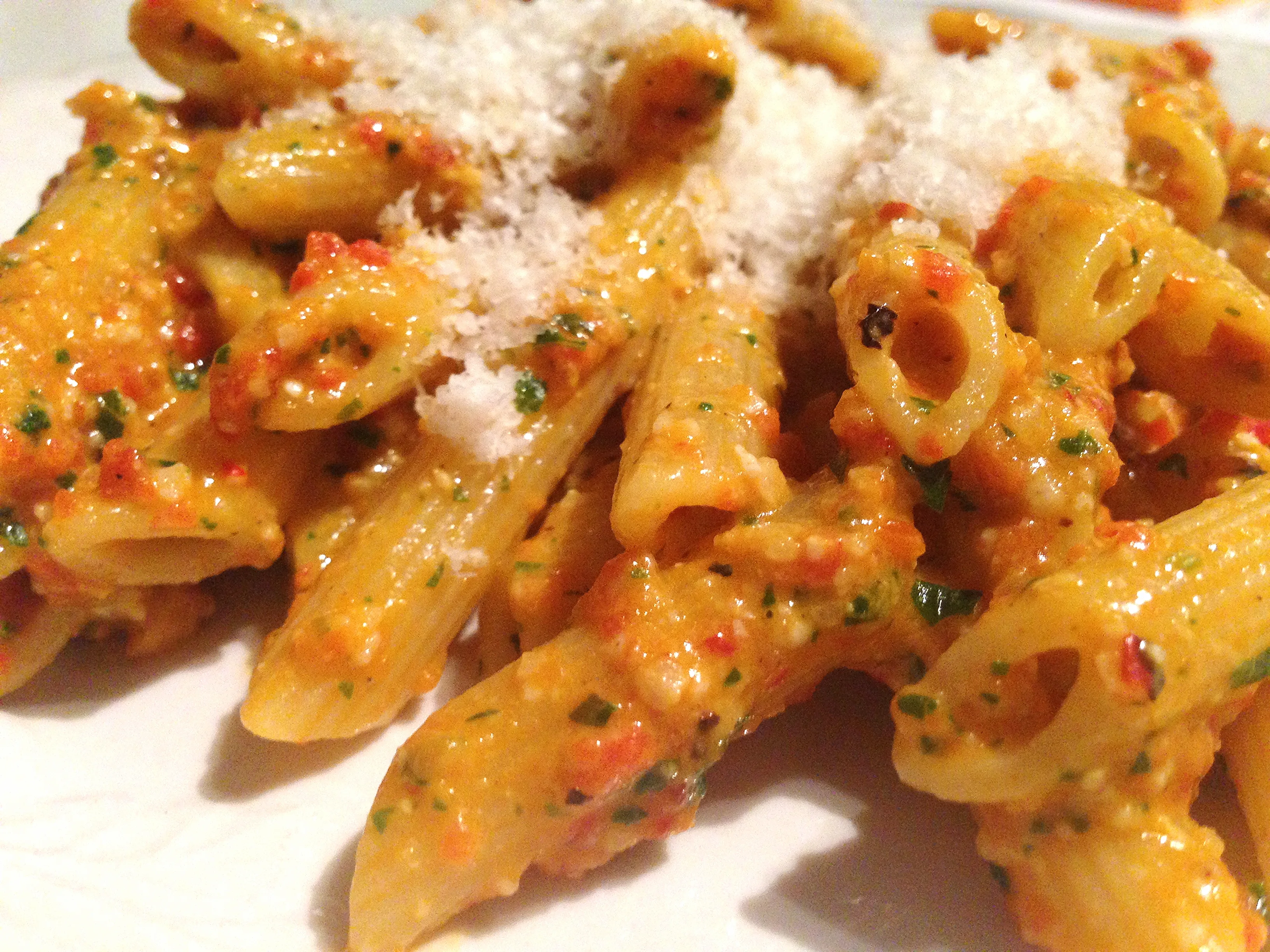 Roasted Red-Pepper Pesto with Penne