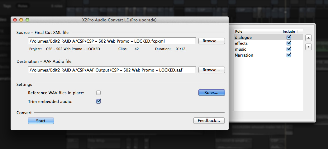 X2Pro makes AAF outputs a breeze.