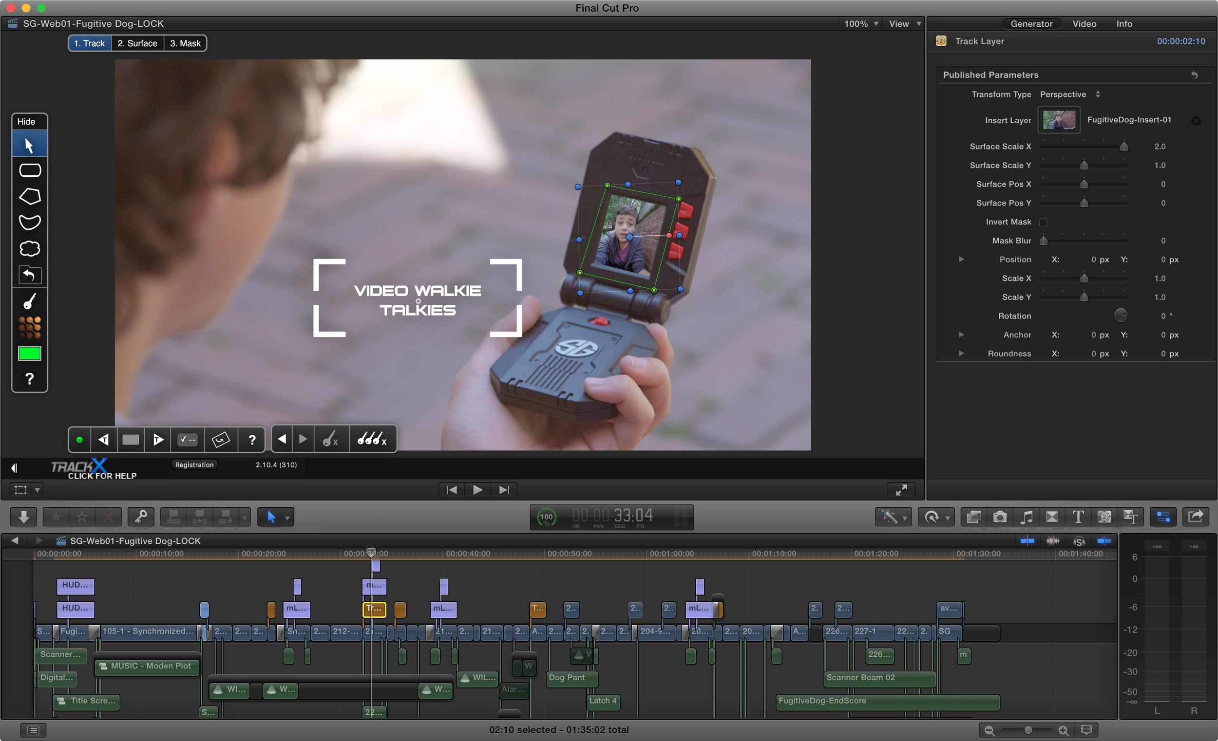 TrackX was invaluable throughout the edit process