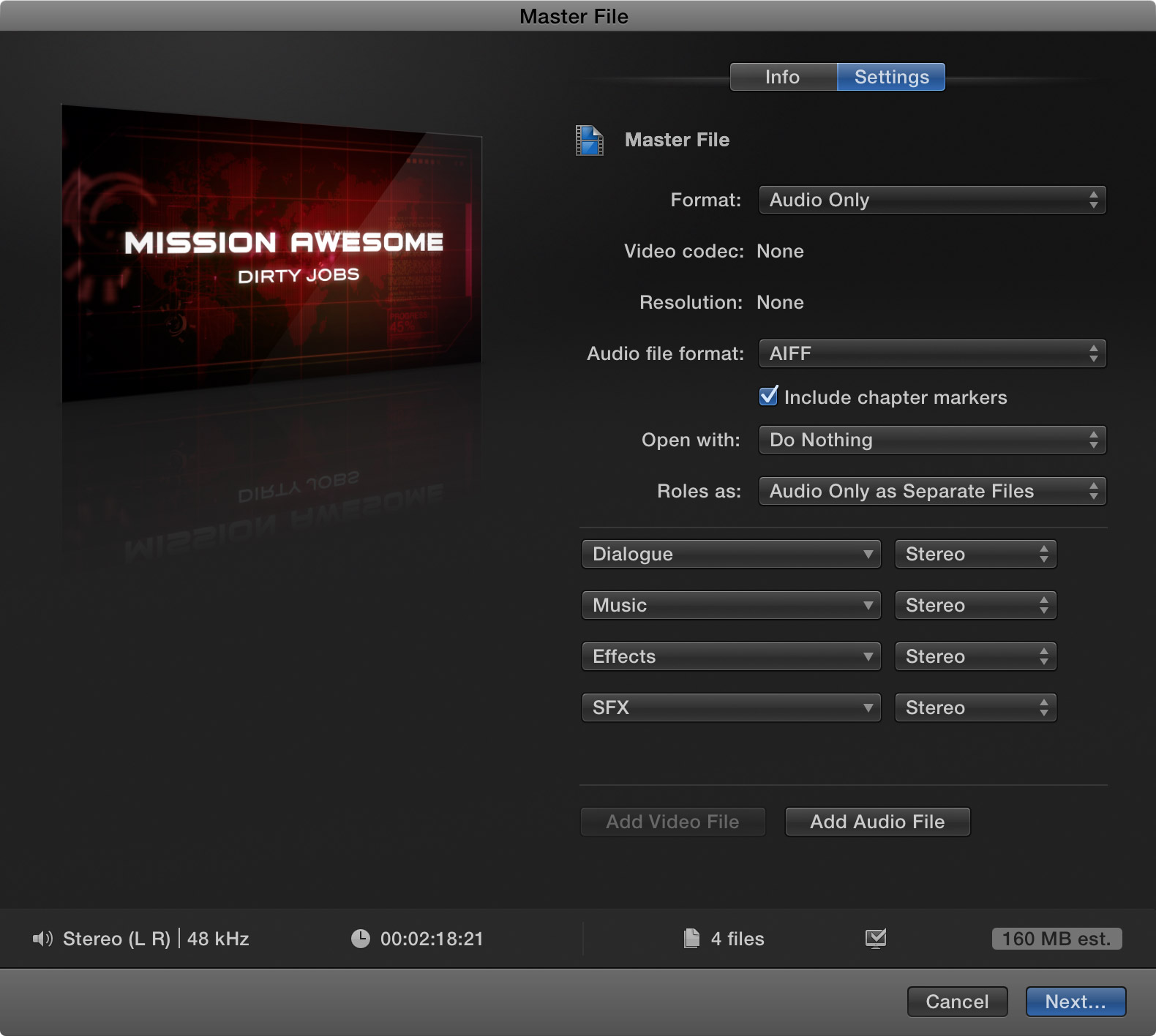 Exporting stems is painless if you've set all your roles properly.