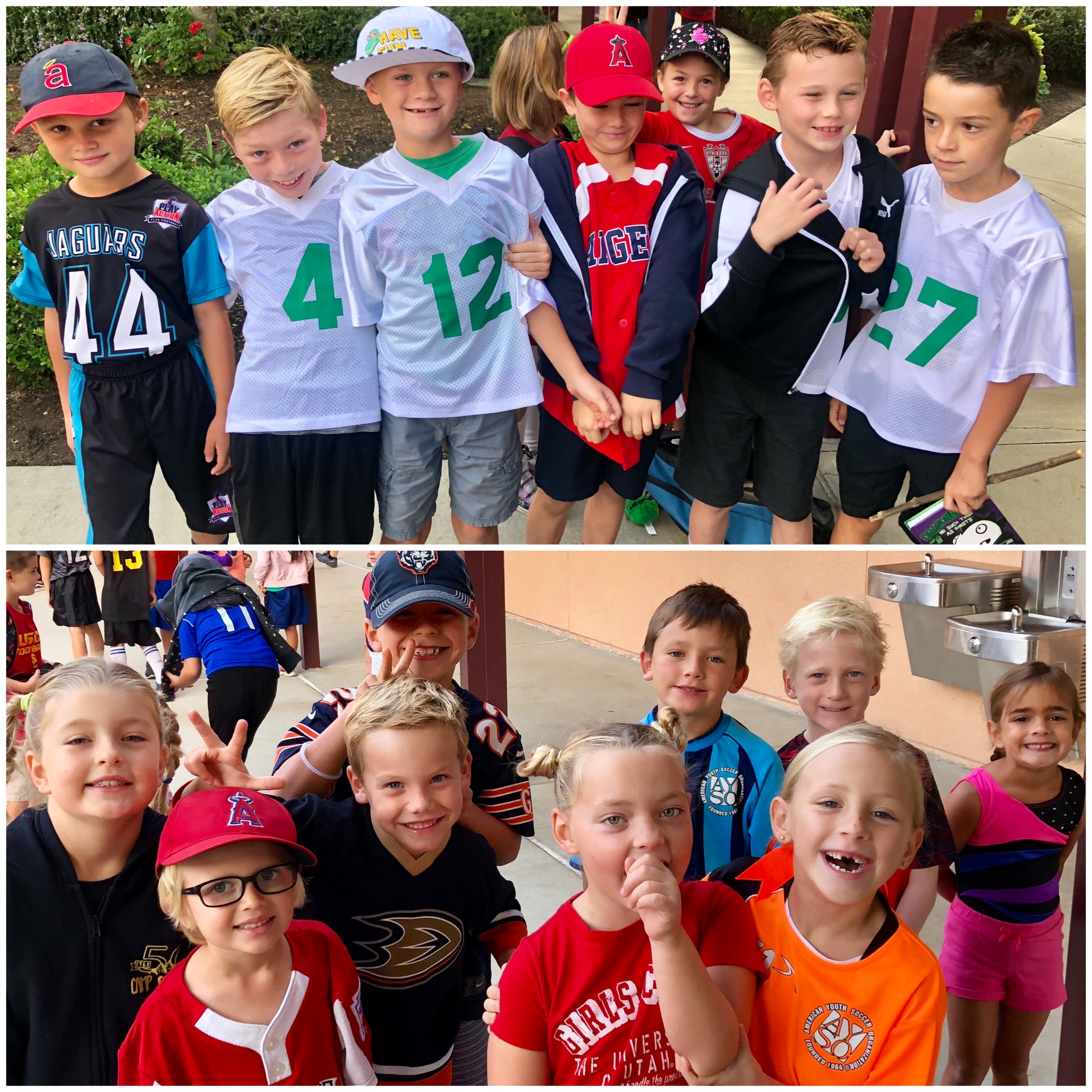 Group of kids dressed up for sports day