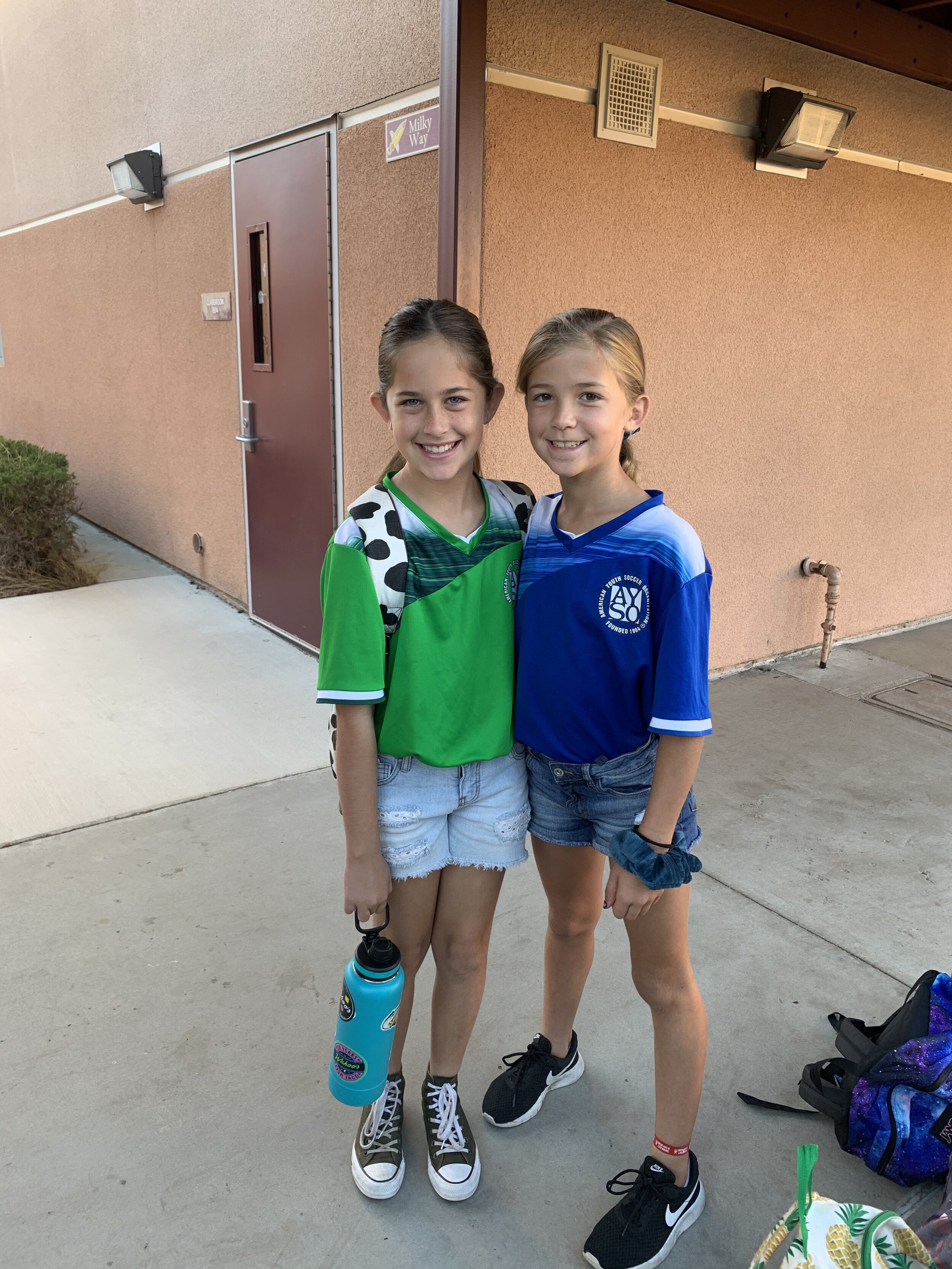 two girls dressed for sports day