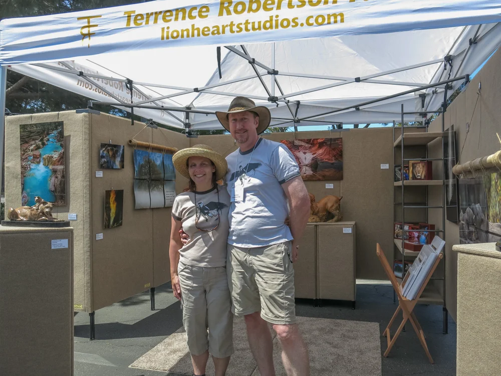 Terrence and Karen Robertson-Fall in their booth at the Thousand Oaks ArtWalk 2014