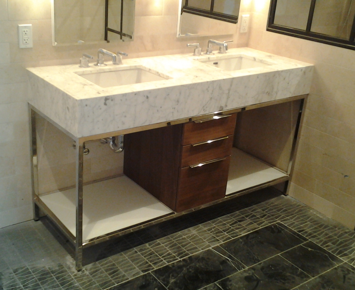 Large Bathroom Vanity - Mirror Finish