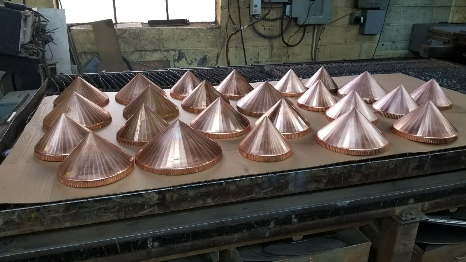 Custom copper pier caps