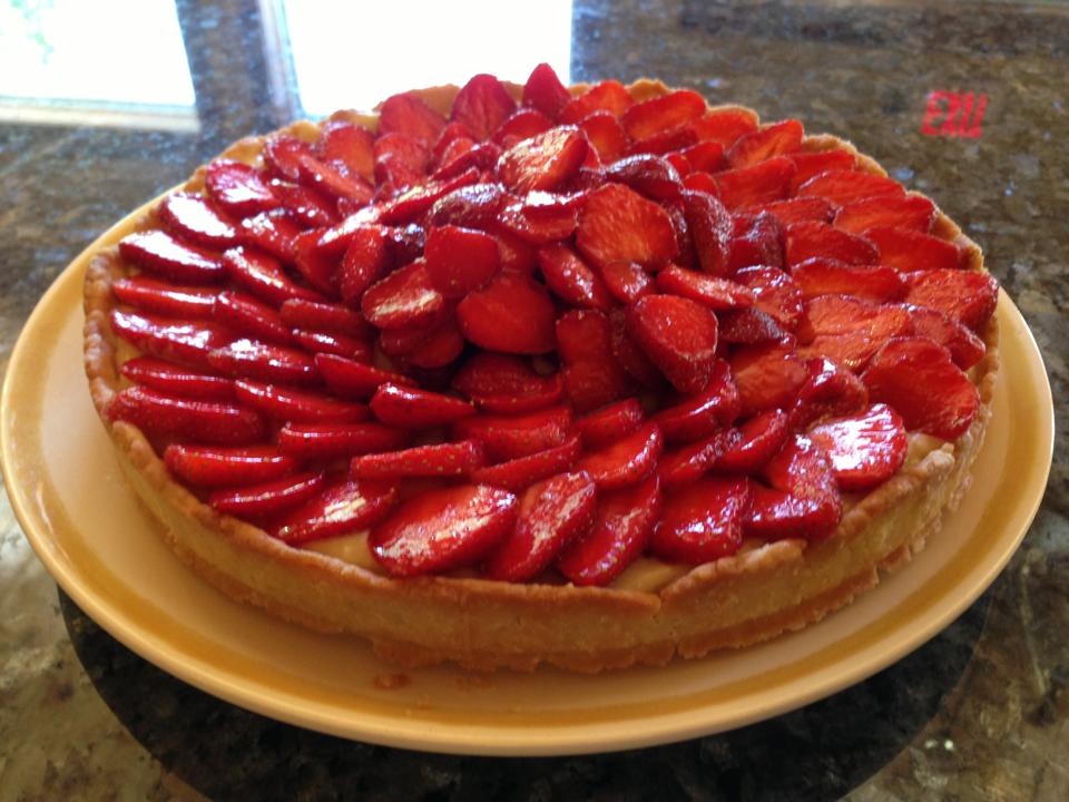 Strawberry and lavender tart