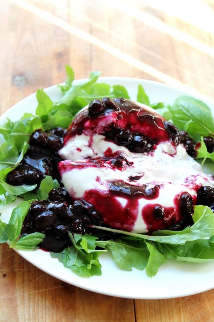 Burrata with Roasted Berries 
