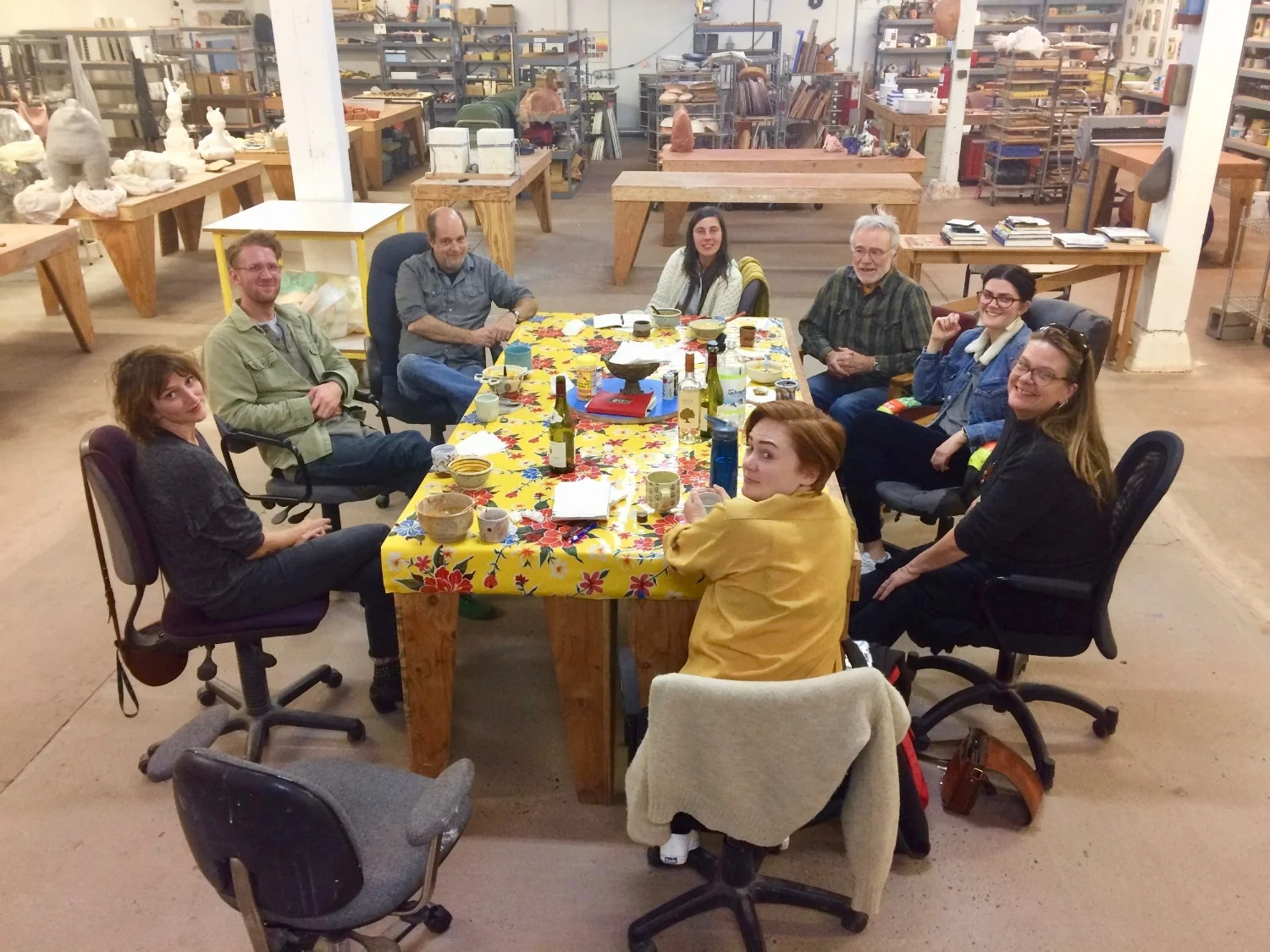 L>R: Kelly Rathbone, Ben Skiba, Karl Burkheimer, Gretchen Vaudt, Thomas Orr, Chloe Kesten, Nan Curtis, Lorren Lowrey, Joanna Bloom (not pictured)