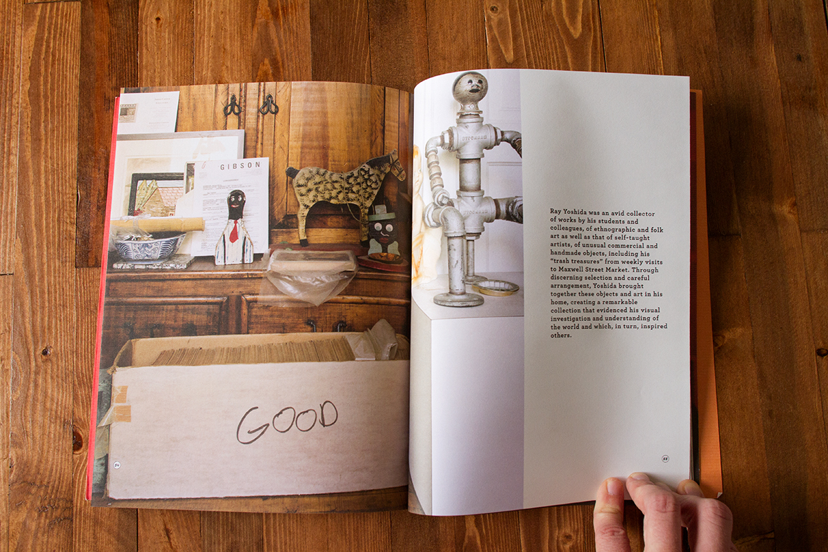 Photographs included the book 'Ray Yoshida,' published by the School of the Art Institute of Chicago