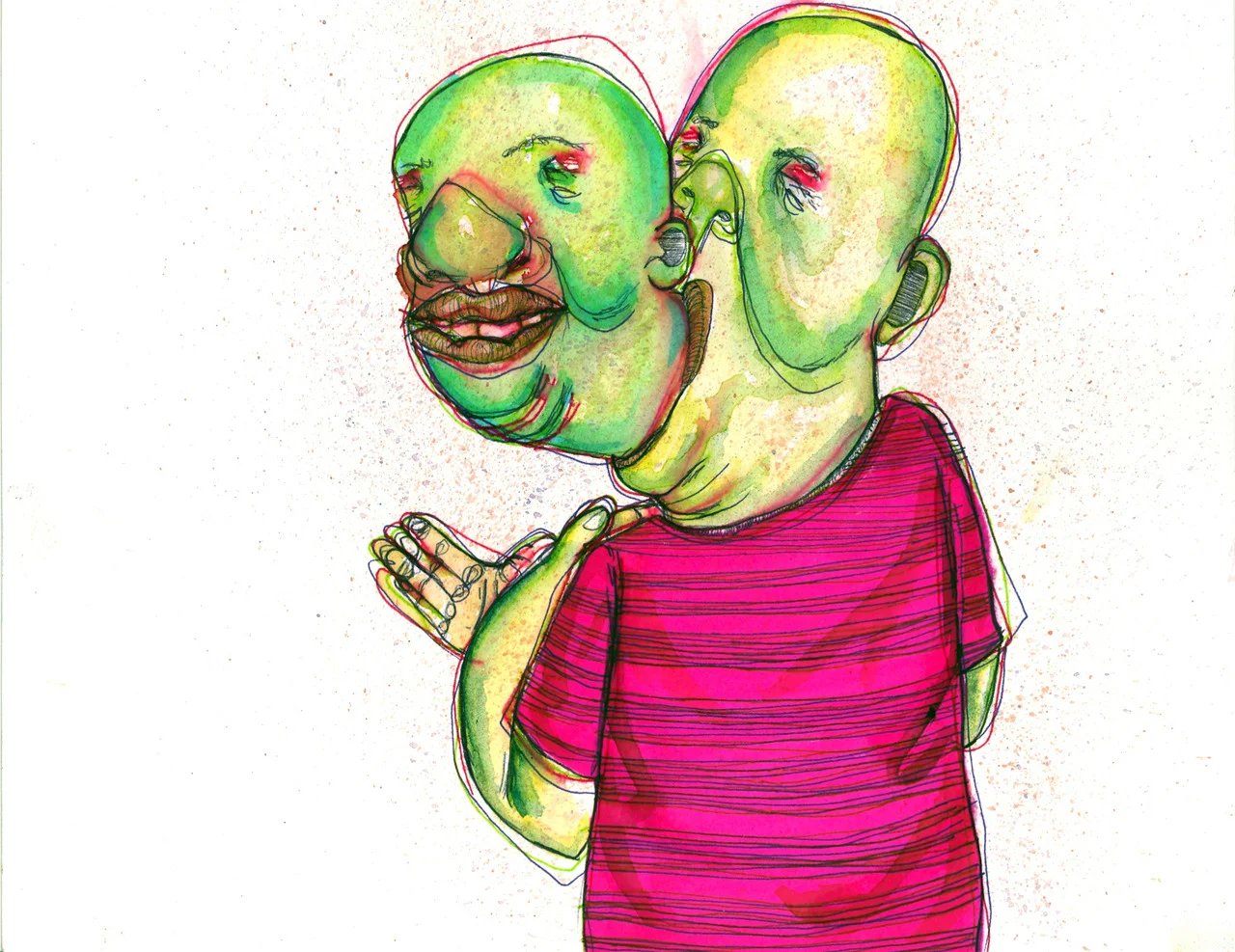  Ben, 2012, Watercolor and ink, 12 x 10 inches 