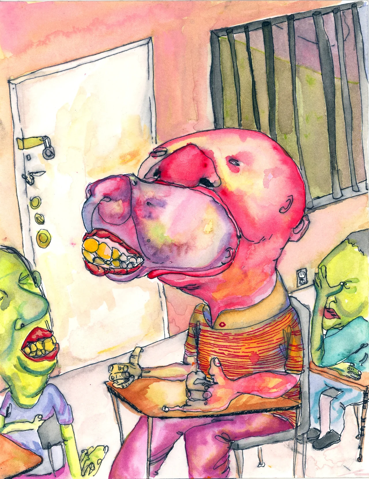Ben, 2012, Watercolor and ink, 8 x 10 inches