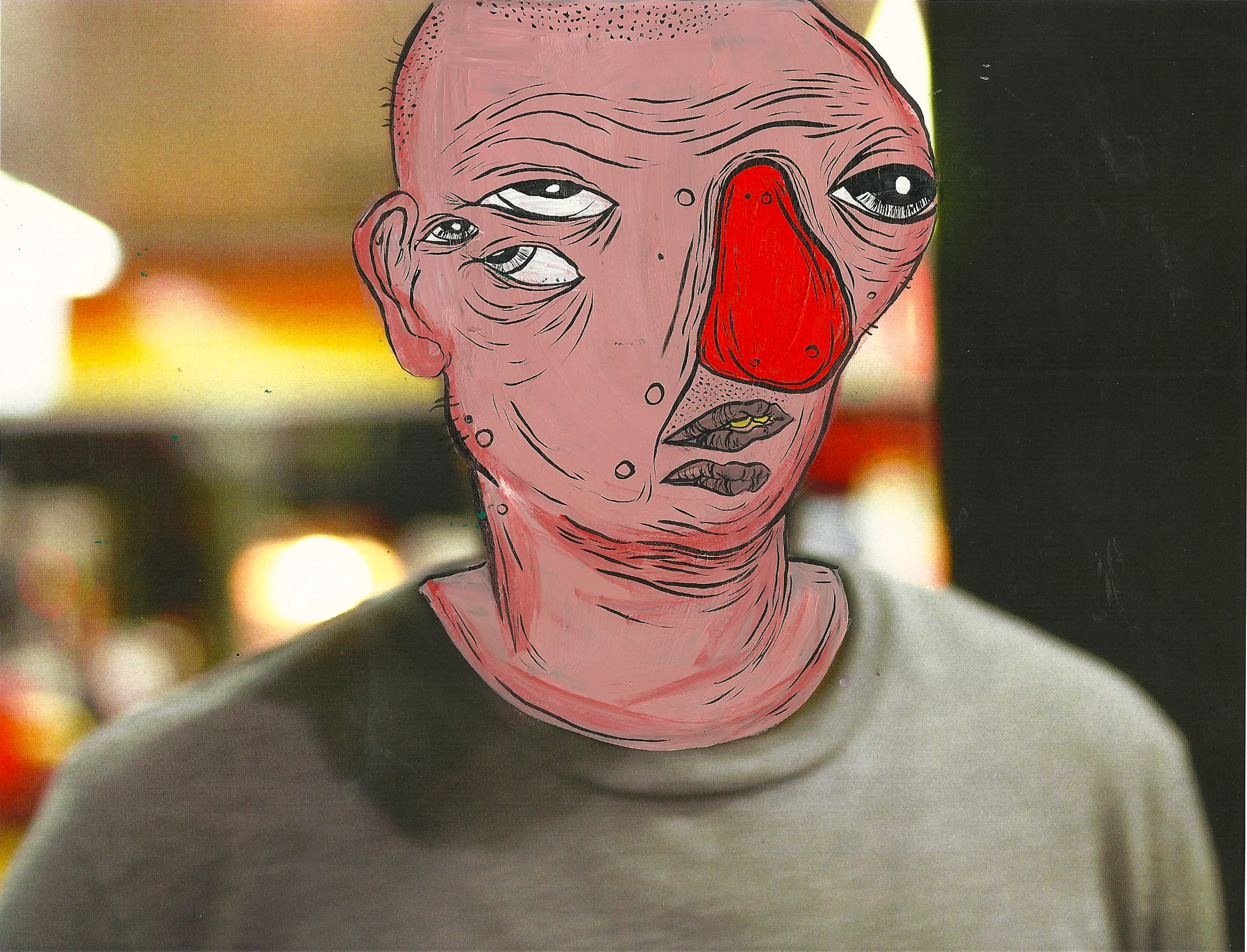 Untitled, 2013, Acrylic and ink on photographic paper, 11 x 8.5 inches, photo taken by Joe Jackson