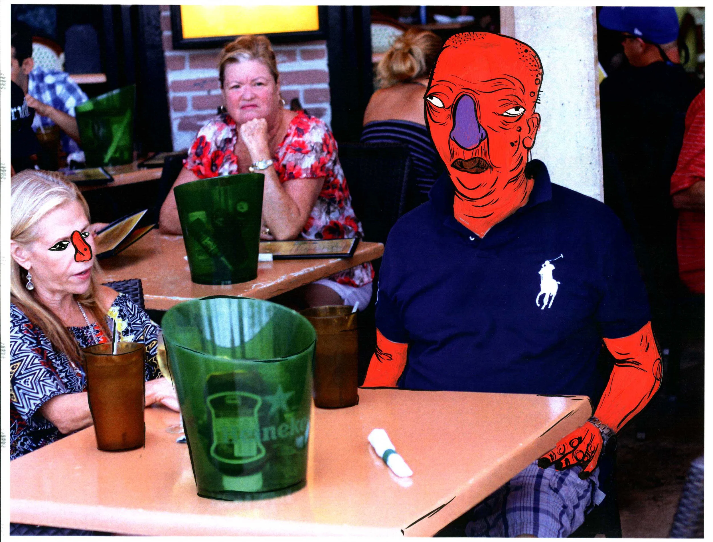 Untitled, 2013, Acrylic and ink on photographic paper, 11 x 8.5 inches, photo taken by Joe Jackson