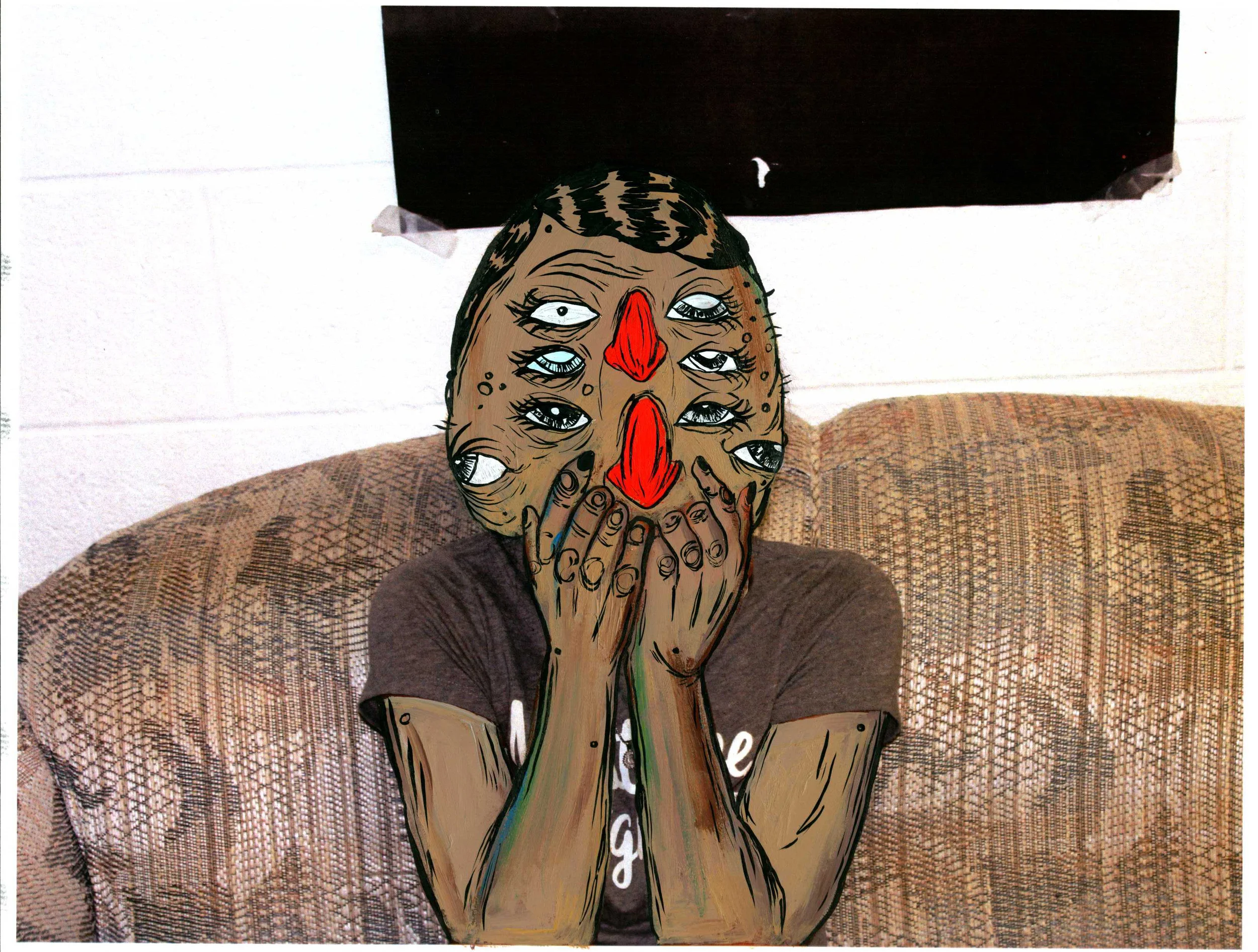 Untitled, 2013, Acrylic and ink on photographic paper, 11 x 8.5 inches, photo taken by Joe Jackson