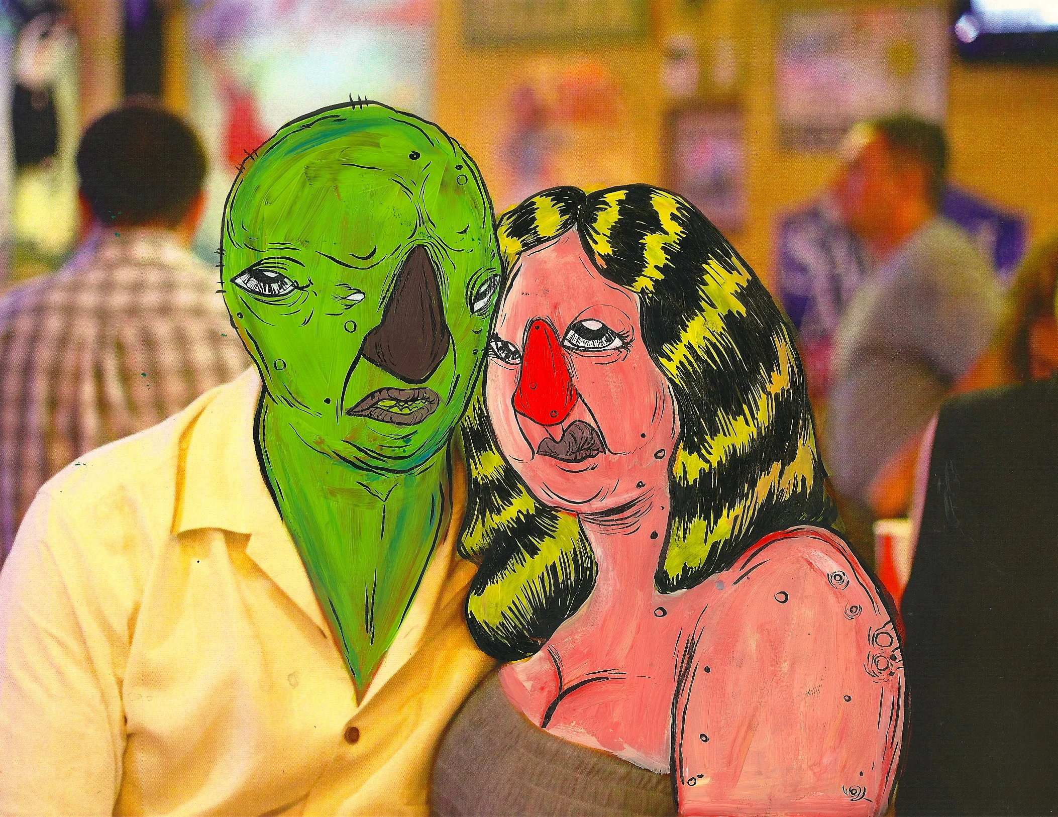 Untitled, 2013, Acrylic and ink on photographic paper, 11 x 8.5 inches, photo taken by Joe Jackson