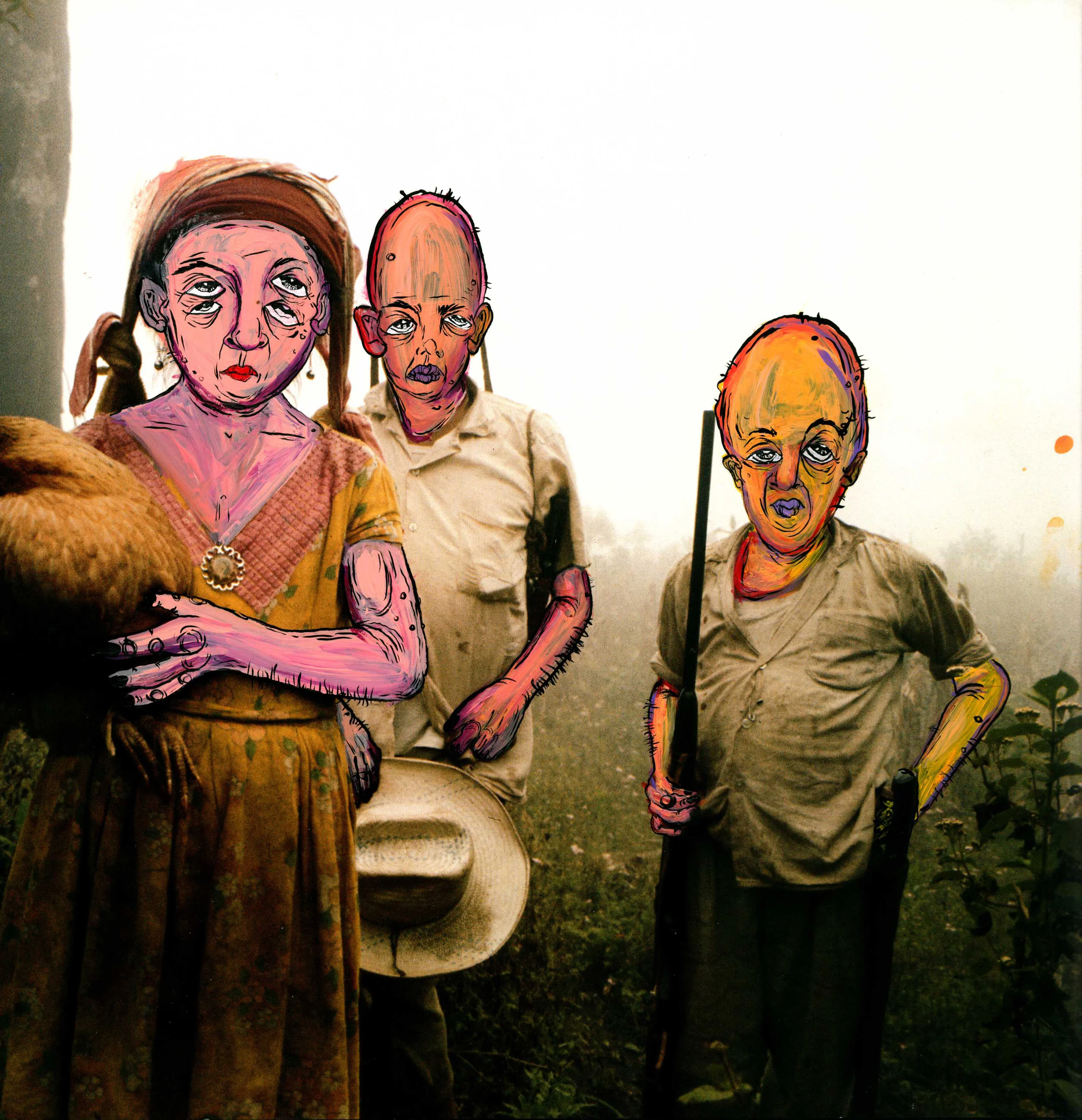 Out of Focus #23, 2013, Acrylic and ink on photographic print, 9 x 10 inches