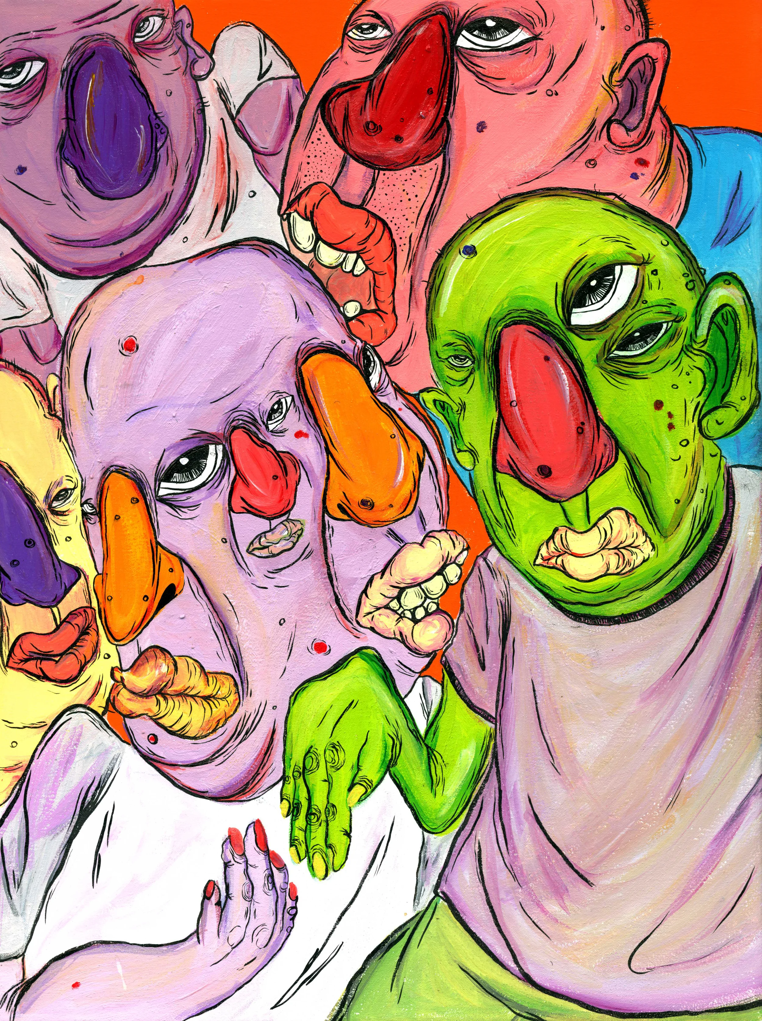 Untitled, 2013, Acrylic and ink, 12 x 16 inches
