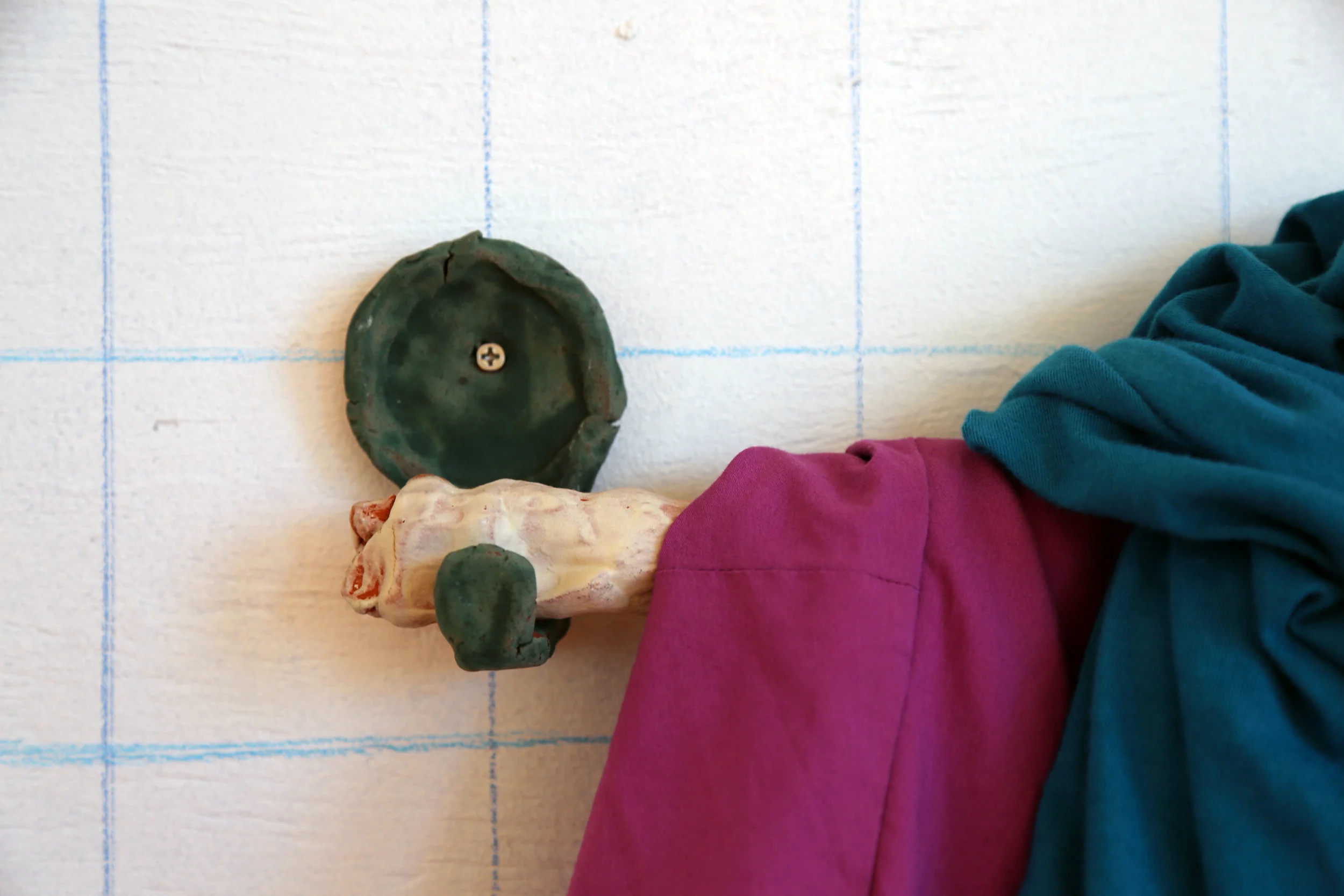   Patty Stacey  (Detail), 2016, ceramic, paint, wood and found object 