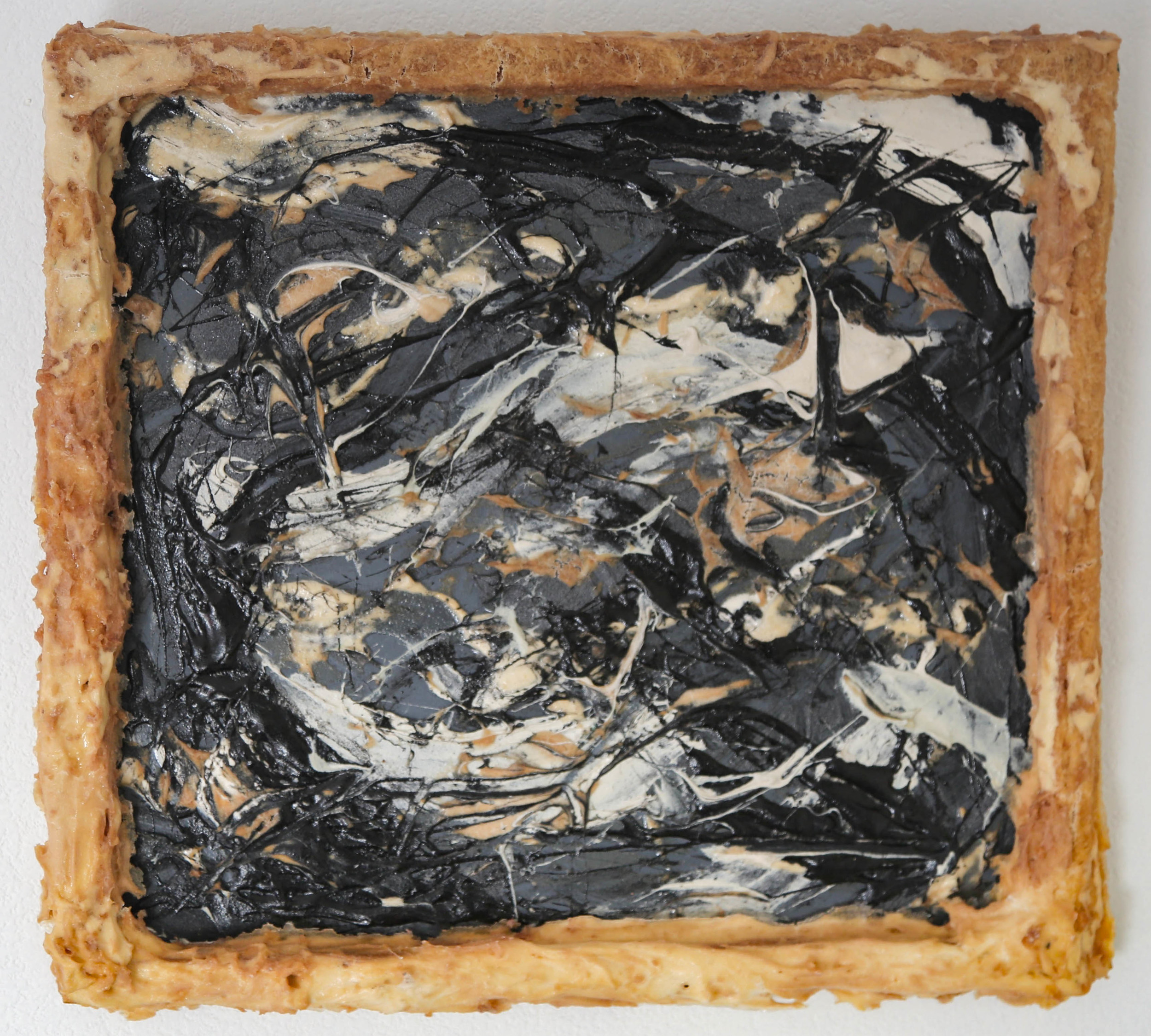   Webs ,&nbsp;2016, mashed potatoes, food coloring, epoxy coating resin, 18"x14" 