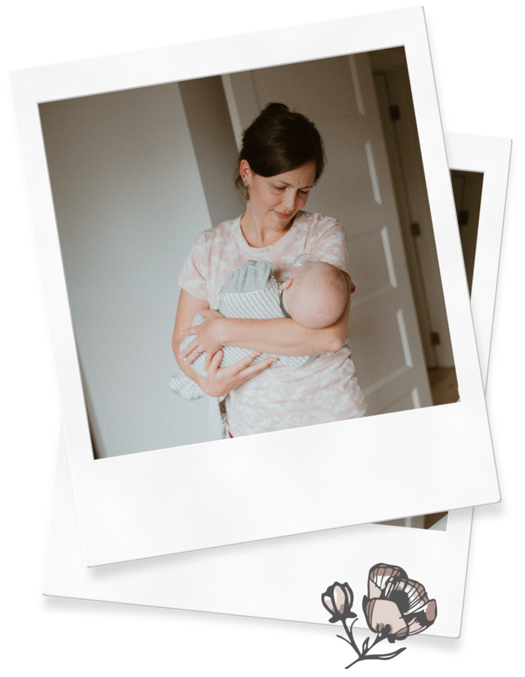 Sleep consultant Julia-Rose Scianna tenderly holds a newborn in Vancouver.
