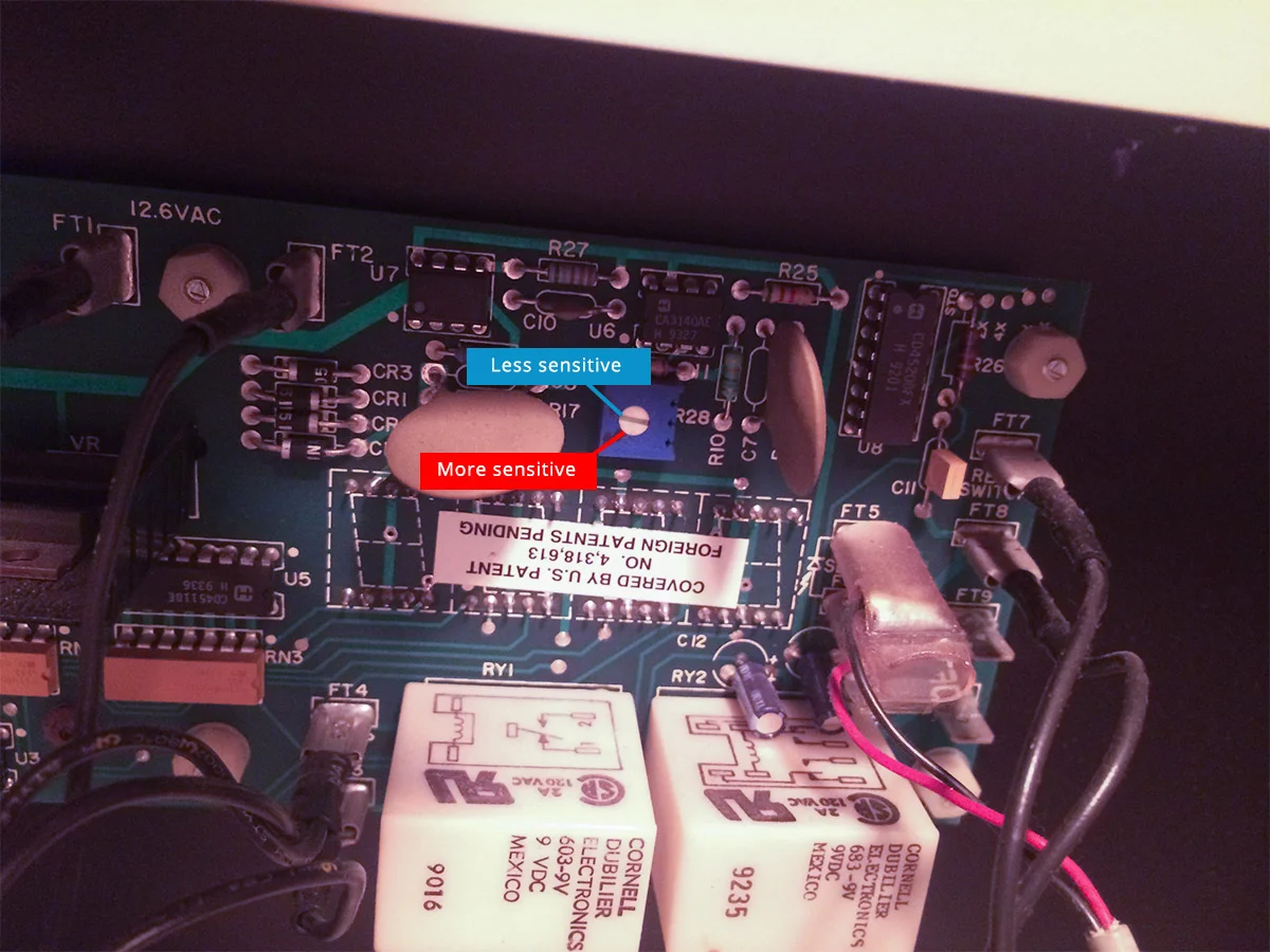 Front of case with the resistor