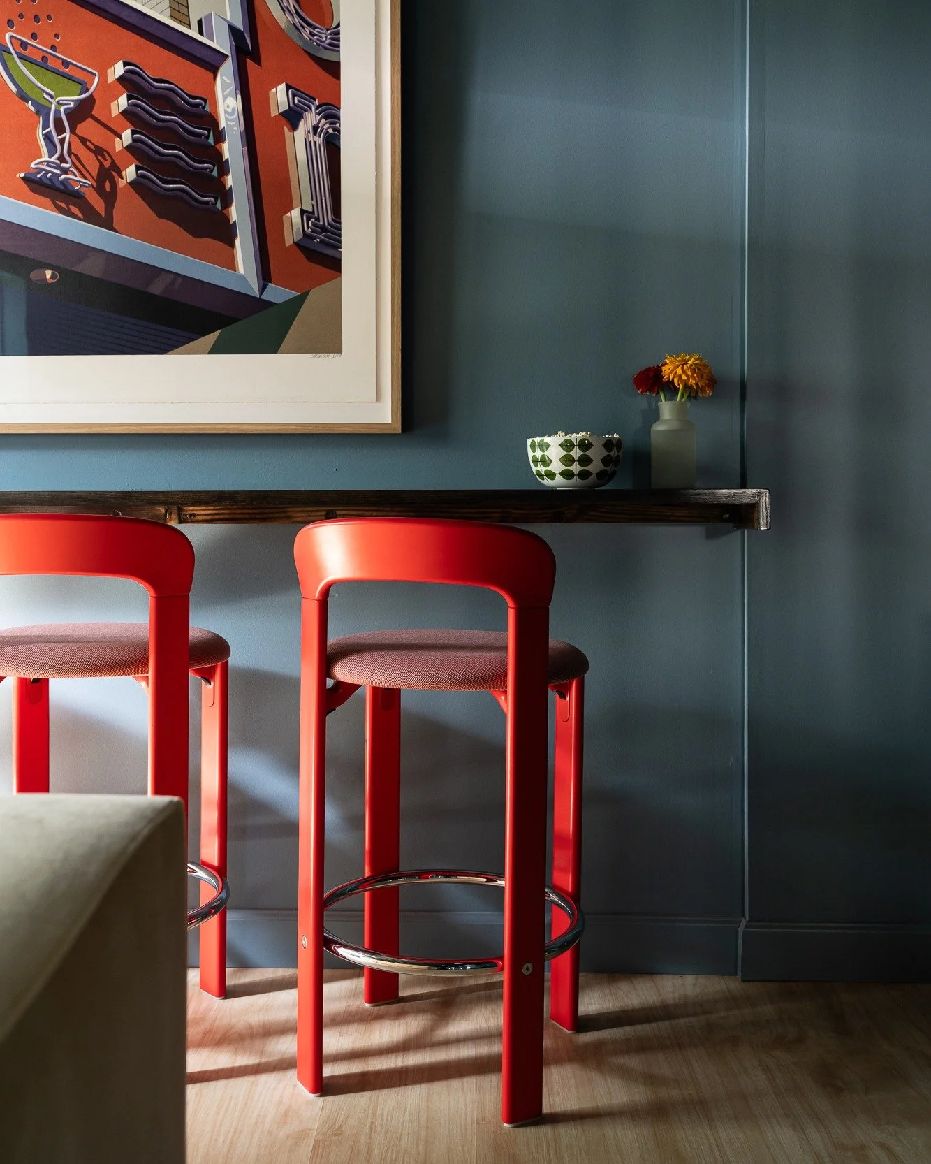For a basement, this one, when we encountered it, was respectable enough: clean, dry, decent enough windows and overhead led lighting. (Swipe for Befores.) But here's what we know at SYH: to make basement square footage count, you have to make it a s