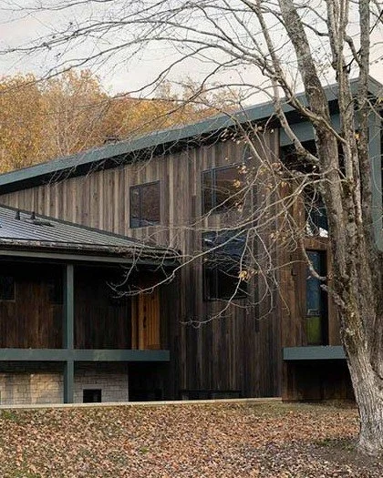 Teal trim, but make it quiet.

No matter what season you photograph an exterior, you can't capture the entirety of the experience of the home. We were sad the big tree out front lost all its bright orange fall leaves just a couple days before we phot
