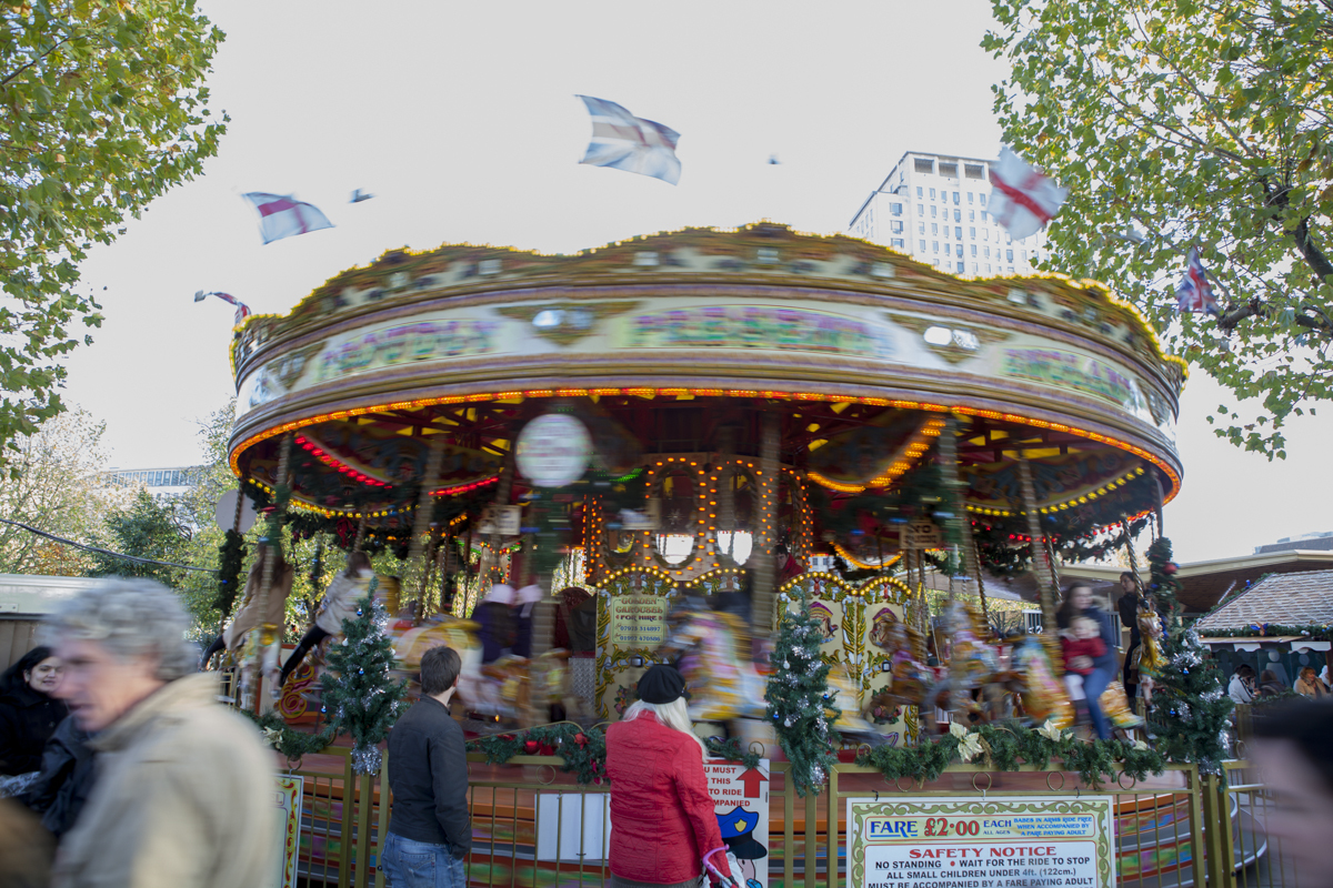 They had a x-mas merry-go-round and all.