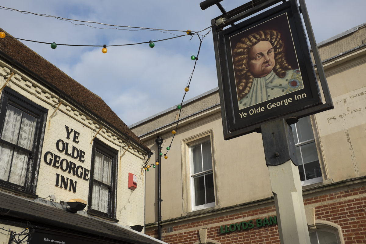 This cheesy George themed pub around the way.