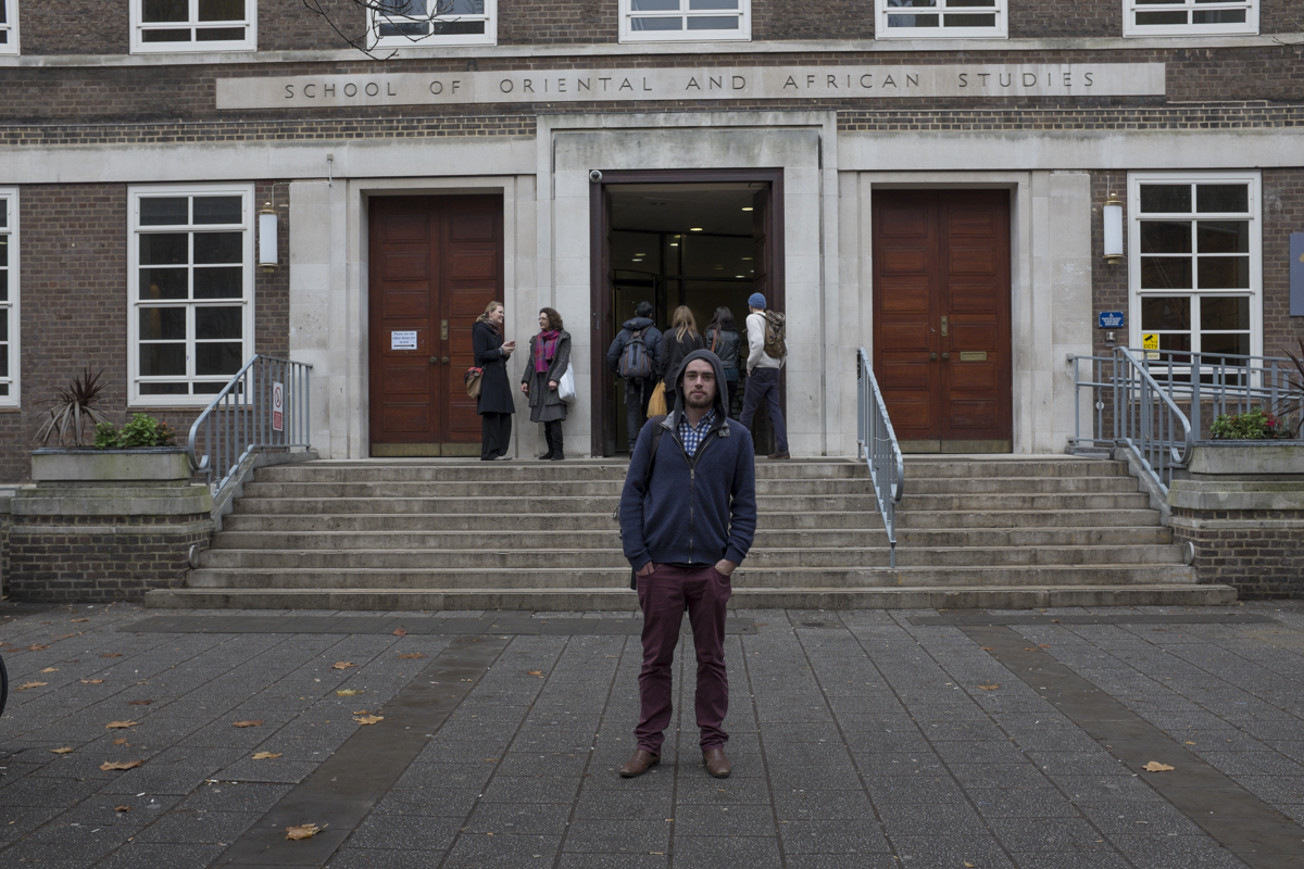 Here's Will in front of his school SOAS (School of Oriental and African Studies).