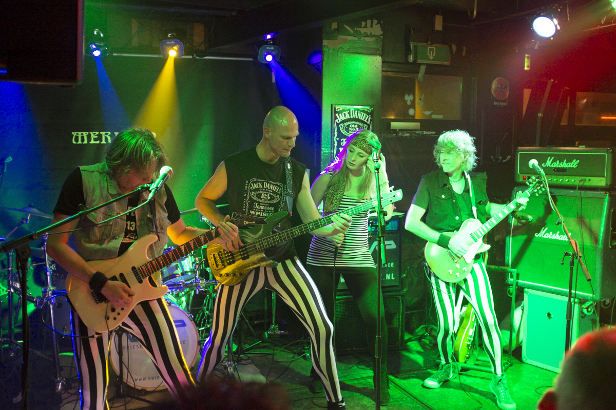 Later that night we went to see this weird band at this bar in the city center. We rode bikes there.