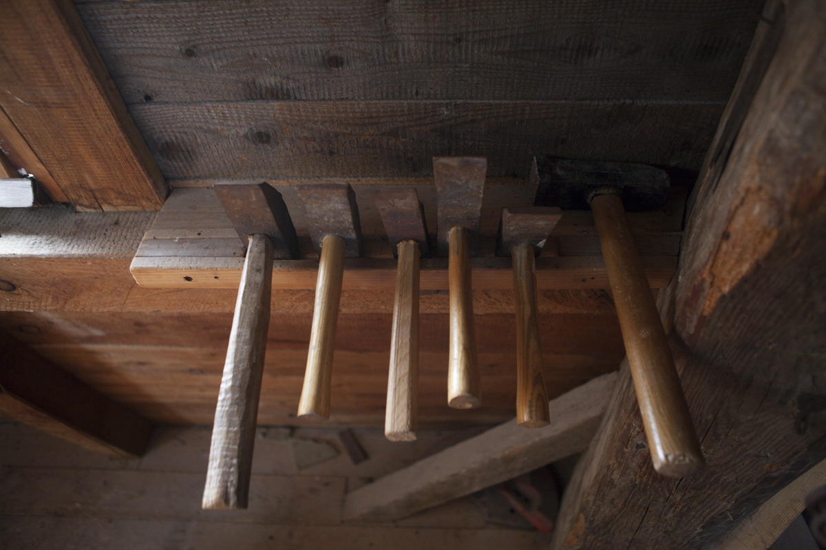 Tools used to sharpen the mill.