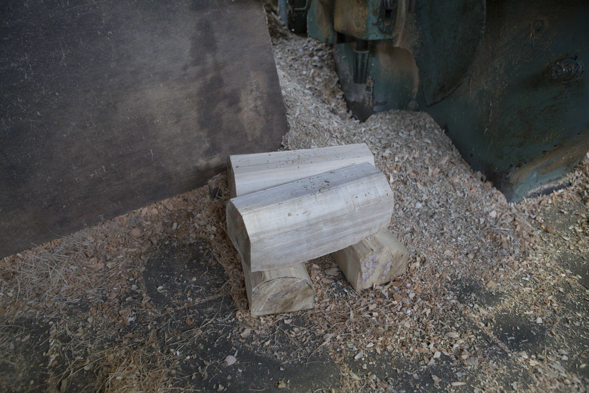 The process begins here literally with a block of wood.