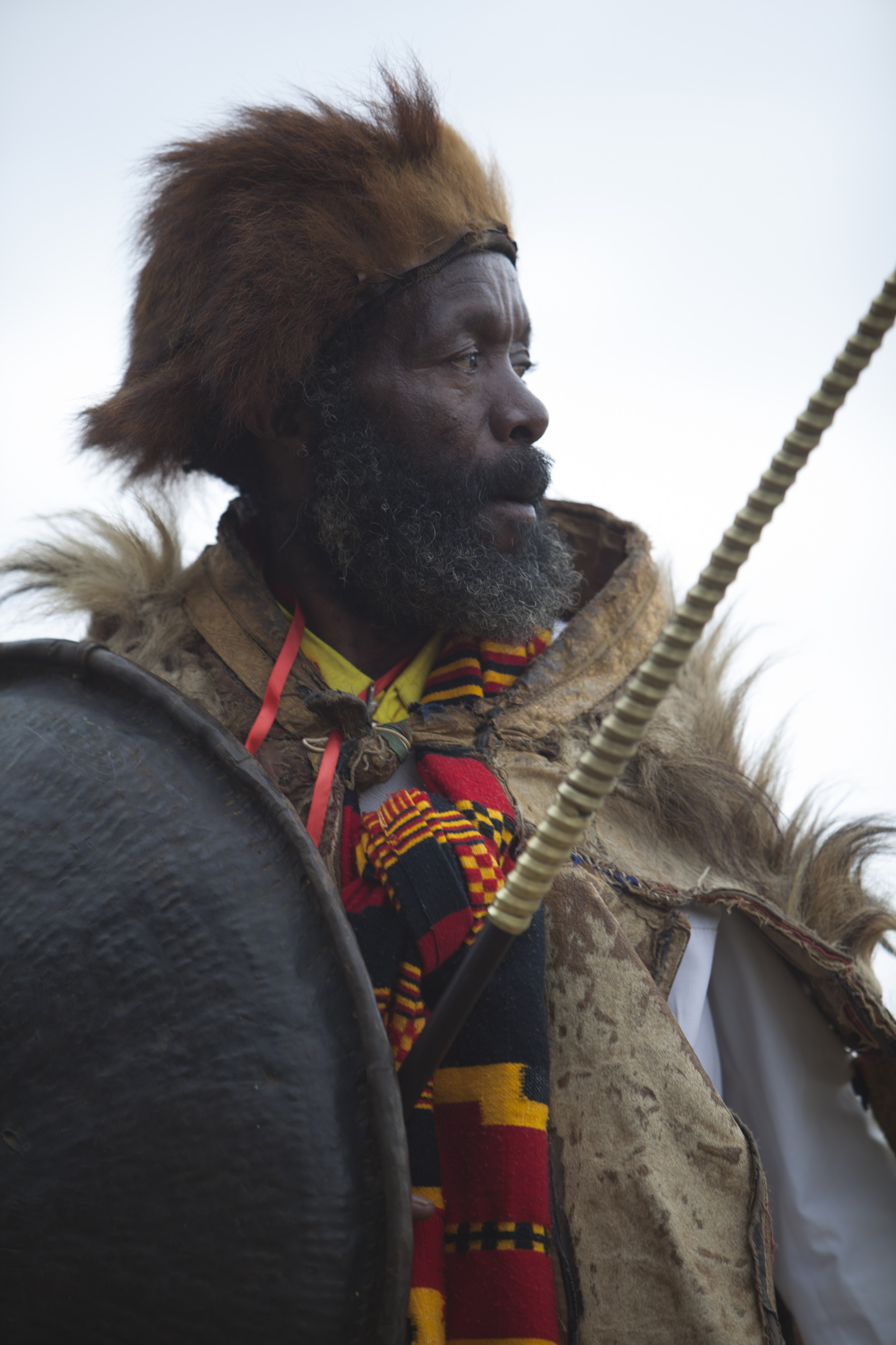  A man is pictured in traditional Dorze clothing during the 50 year anniversary celebration of the formation of Arba Minch town, part of the Southerm Nation’s Nationalities and Peoples region of Ethiopia, on September 6 2014. Arba Minch celebrated it