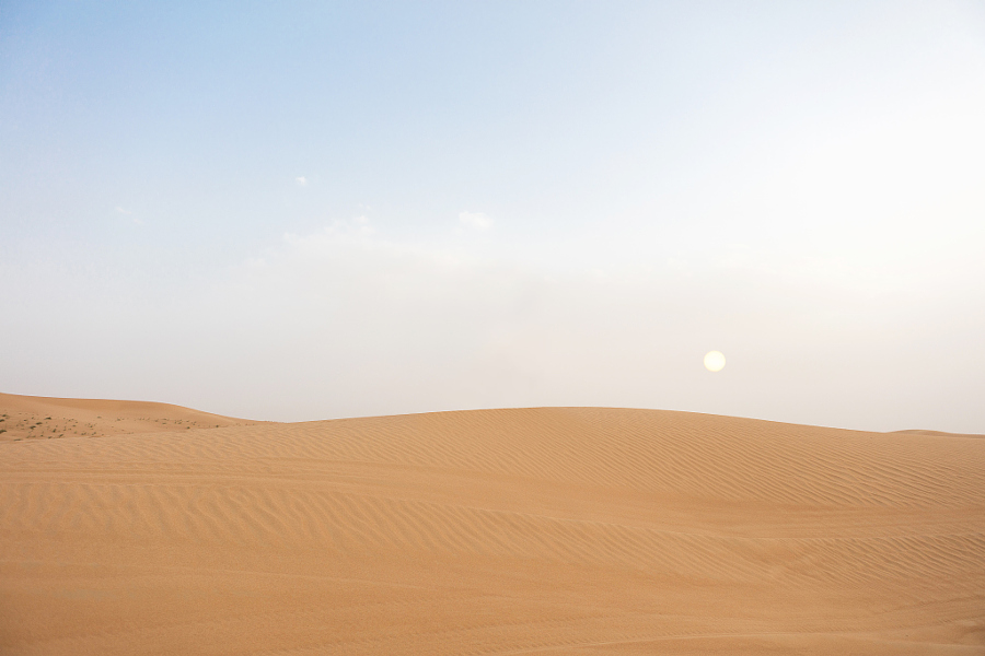 Sunset over the desert