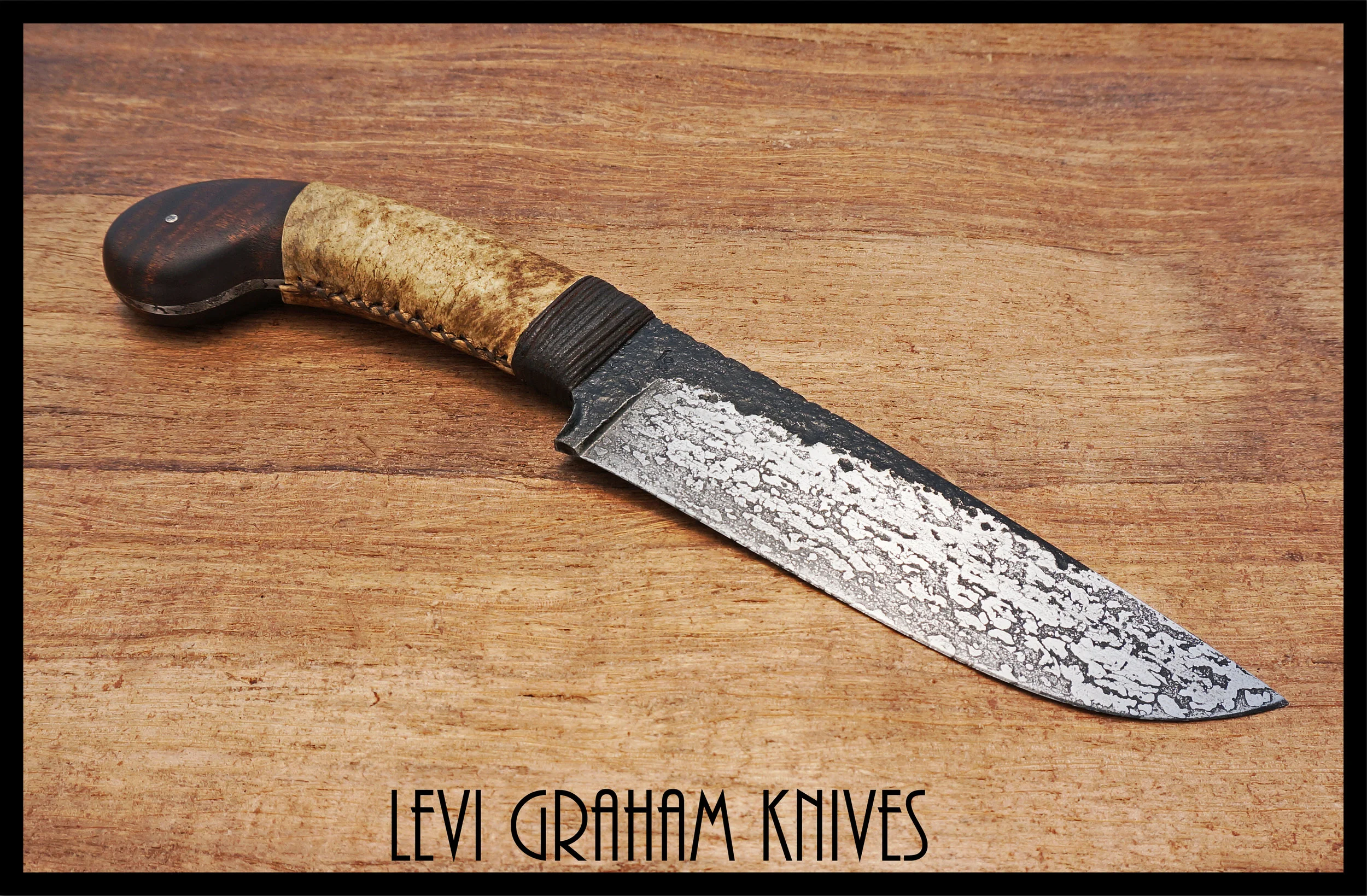 Pistol Grip Belt Knife with Curly Maple